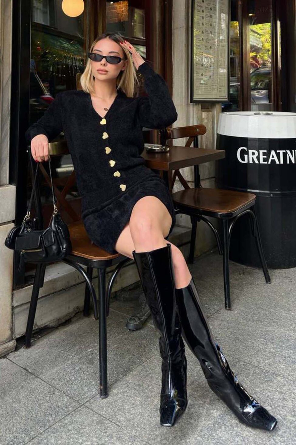 Dasher σετ ζακέτα-φούστα μαύρο - Image 2