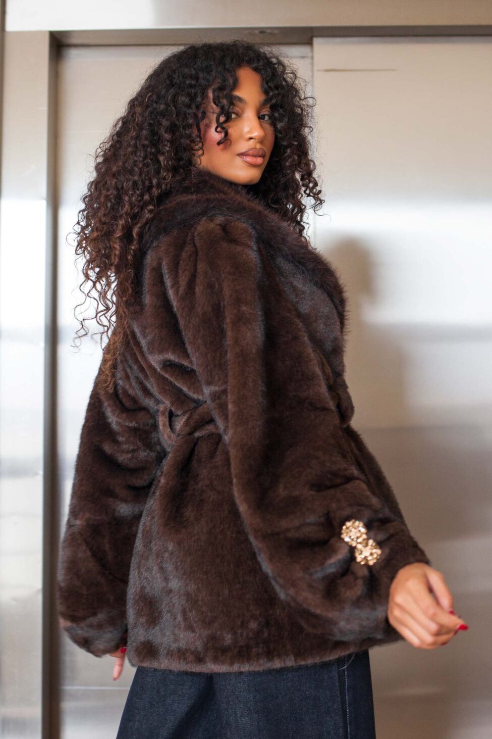 Elizabeth Οικολογική Γούνα καφέ - Image 3