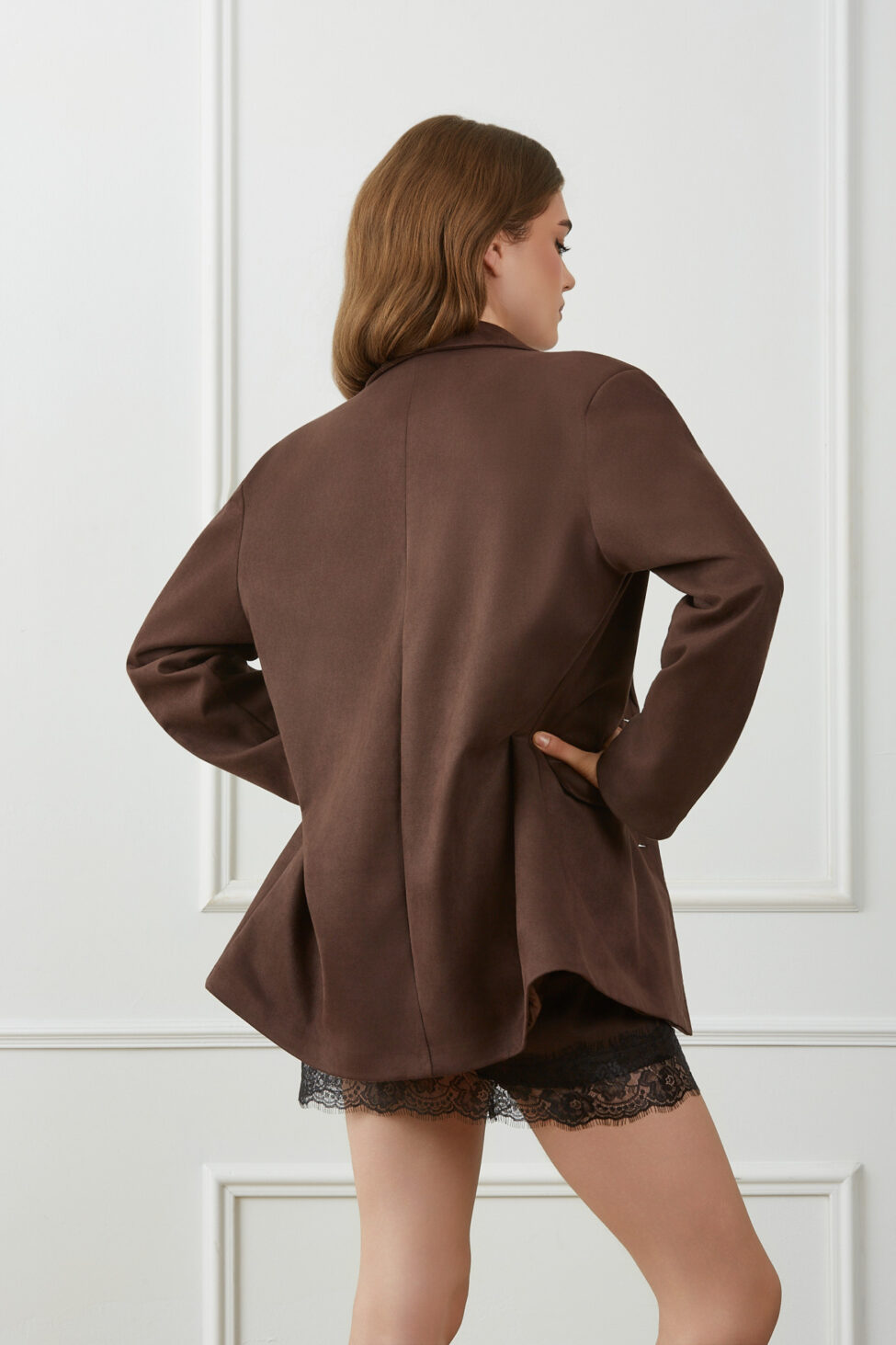 Ellene Σακάκι Σουέτ καφέ - Image 10