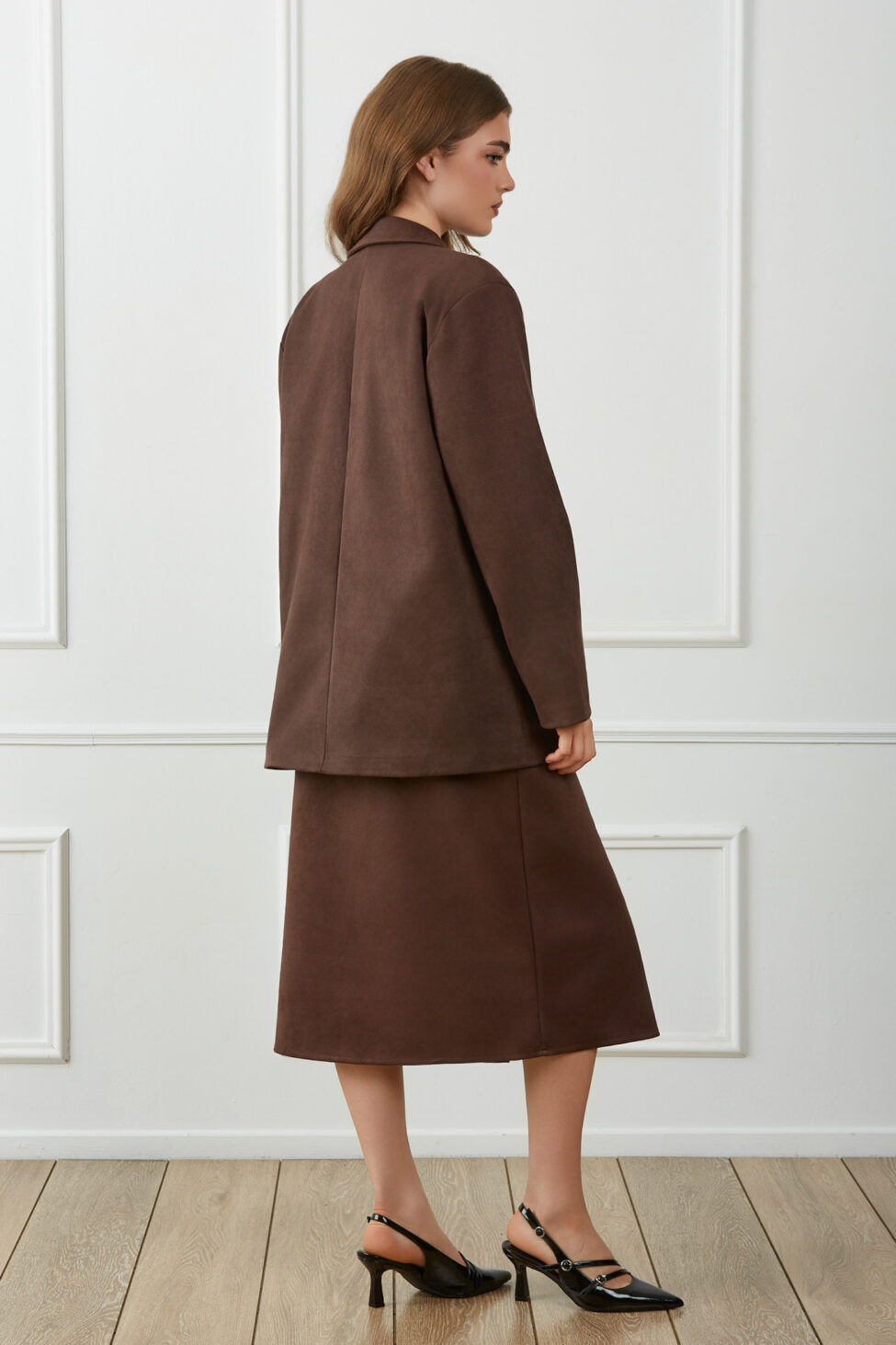 Ellene Σακάκι Σουέτ καφέ - Image 12