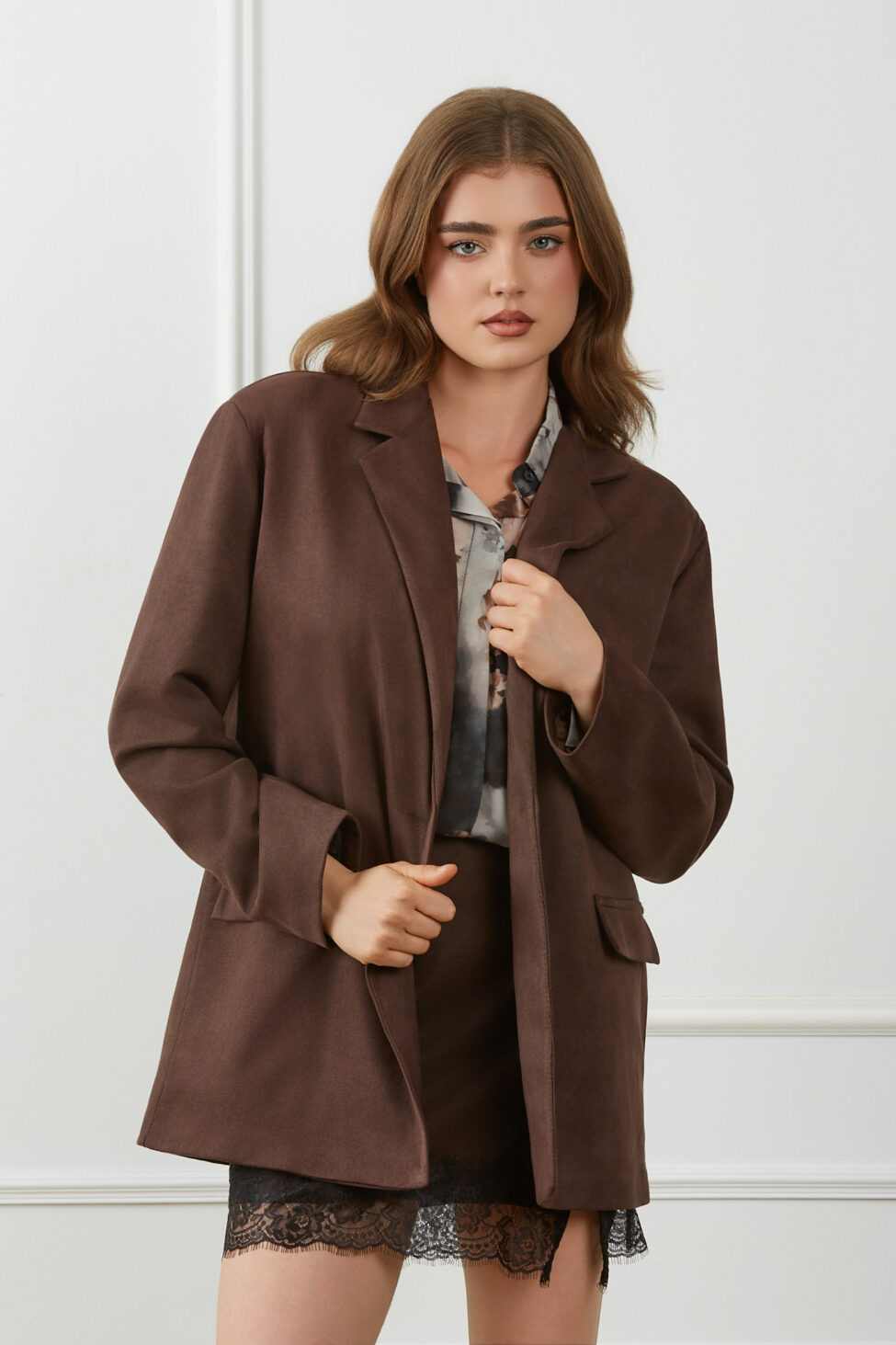 Ellene Σακάκι Σουέτ καφέ - Image 5