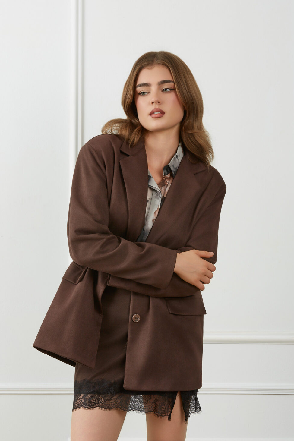 Ellene Σακάκι Σουέτ καφέ - Image 6