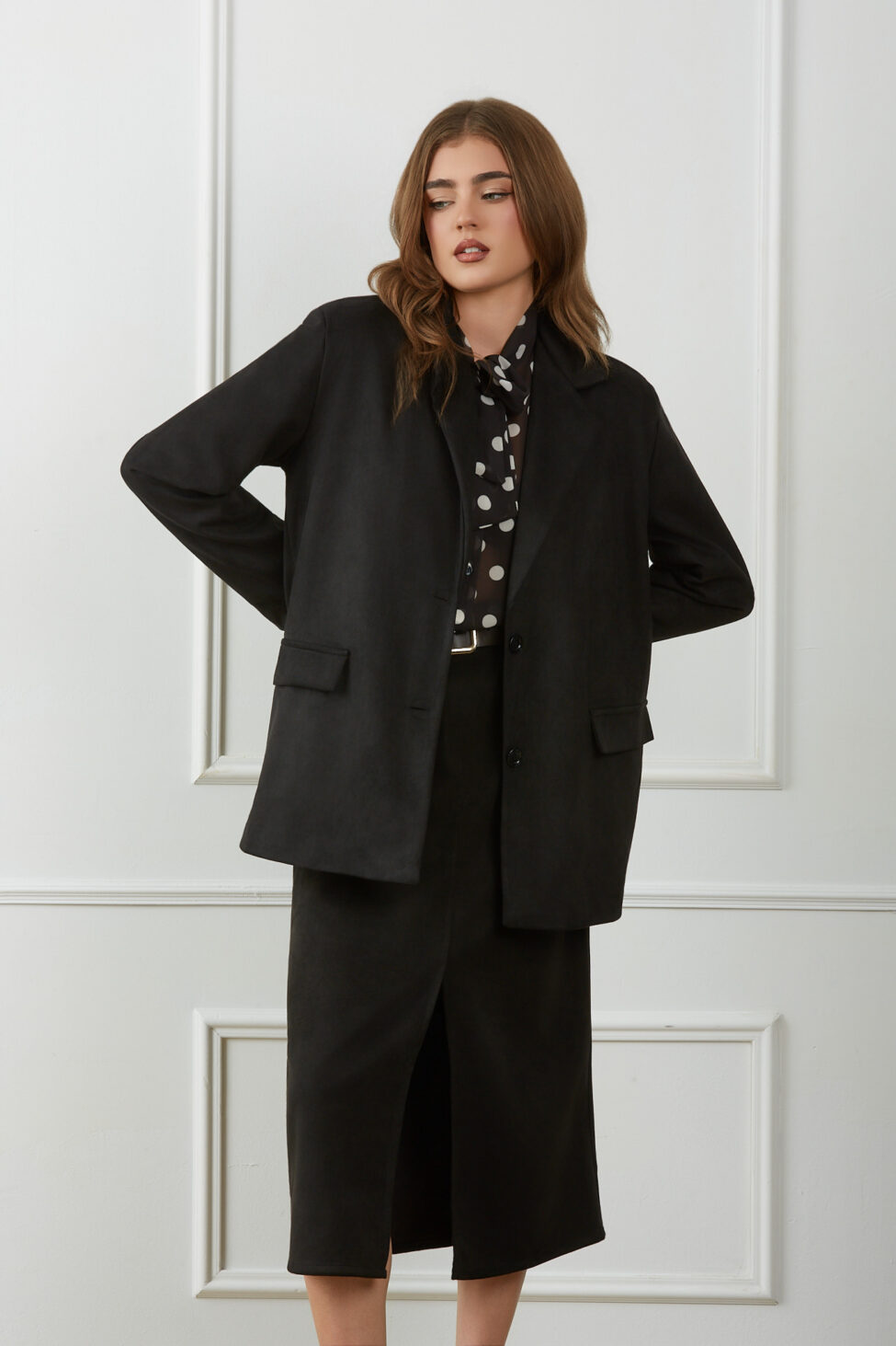 Ellene Σακάκι Σουέτ μαύρο - Image 2