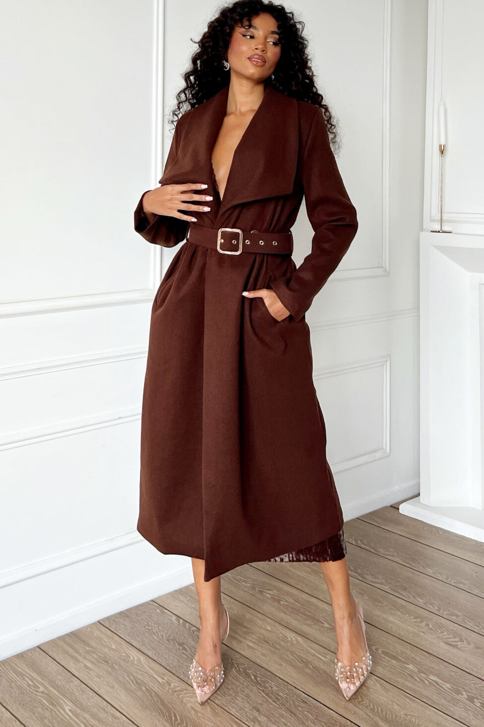 Flaimira Παλτό καφέ - Image 2