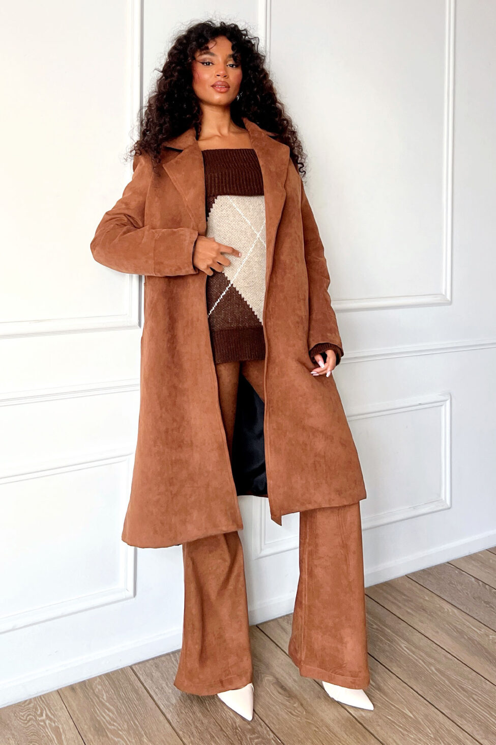 Florent παλτό σουέντ κάμελ - Image 2