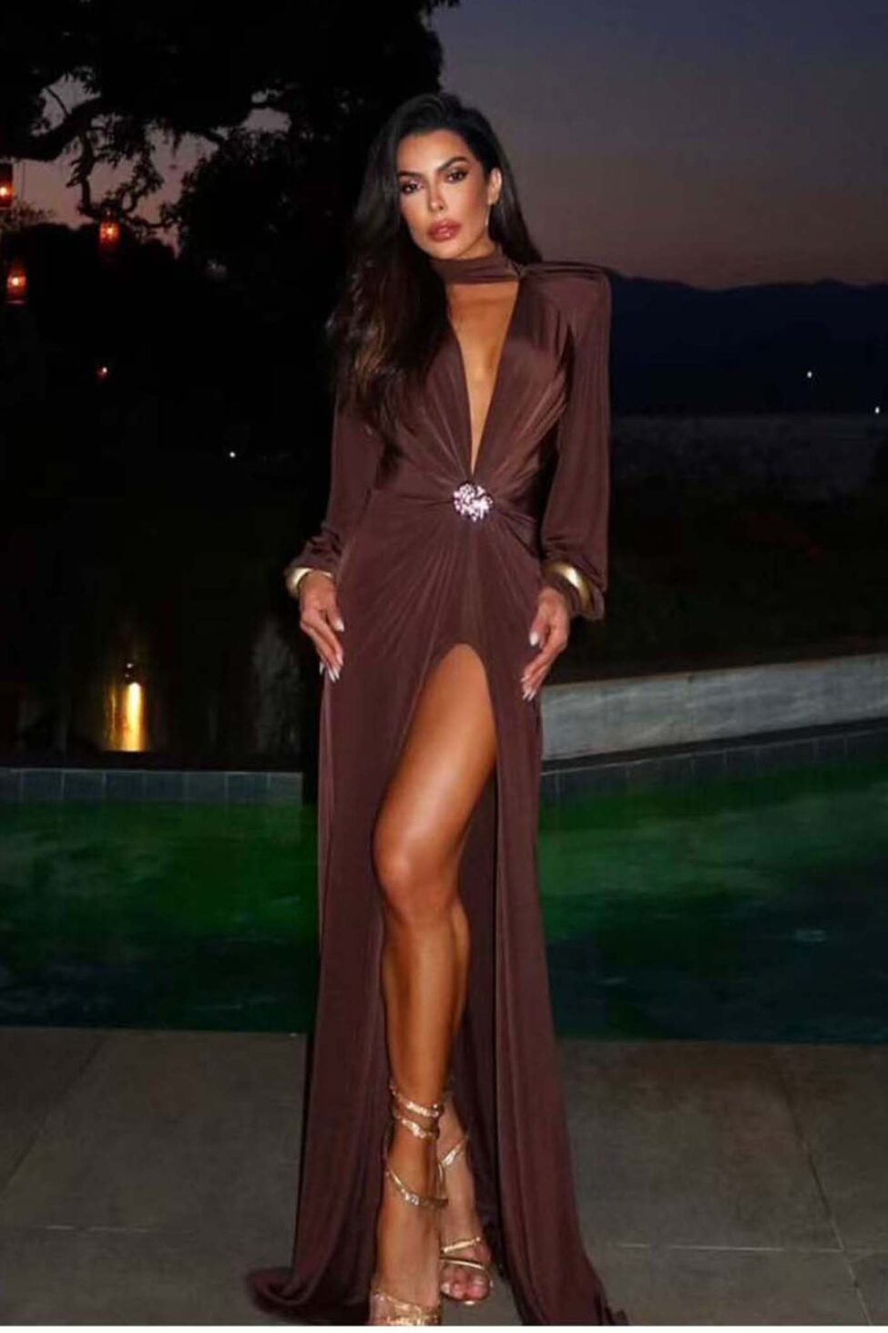 Gardner Φόρεμα Μάξι Με Βάτες καφέ - Image 2