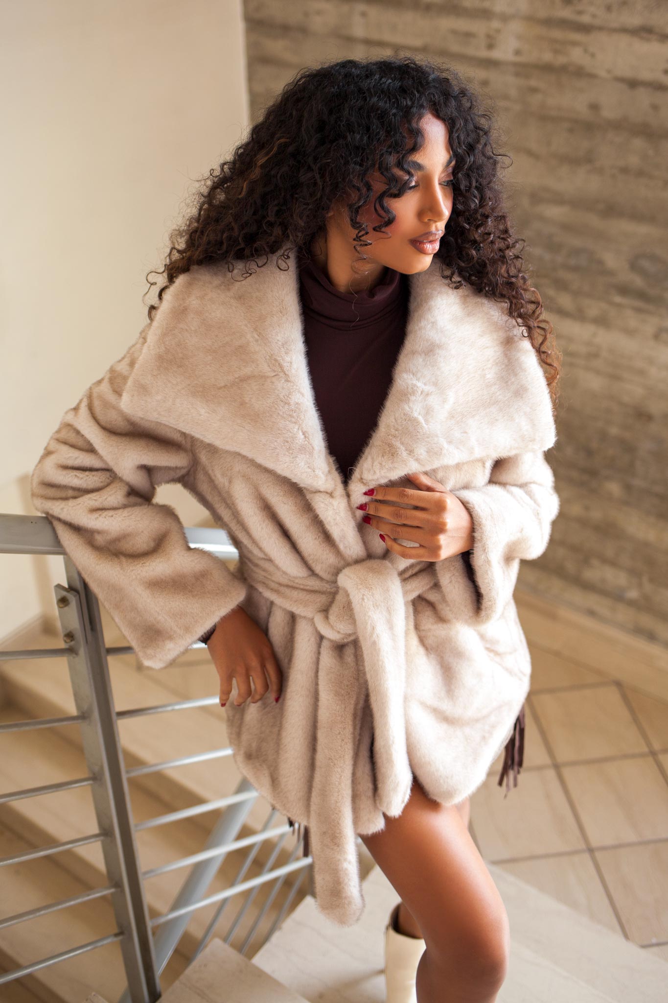 Genevieve Οικολογική Γούνα μπεζ Genevieve Οικολογική Γούνα μπεζ - Image 1