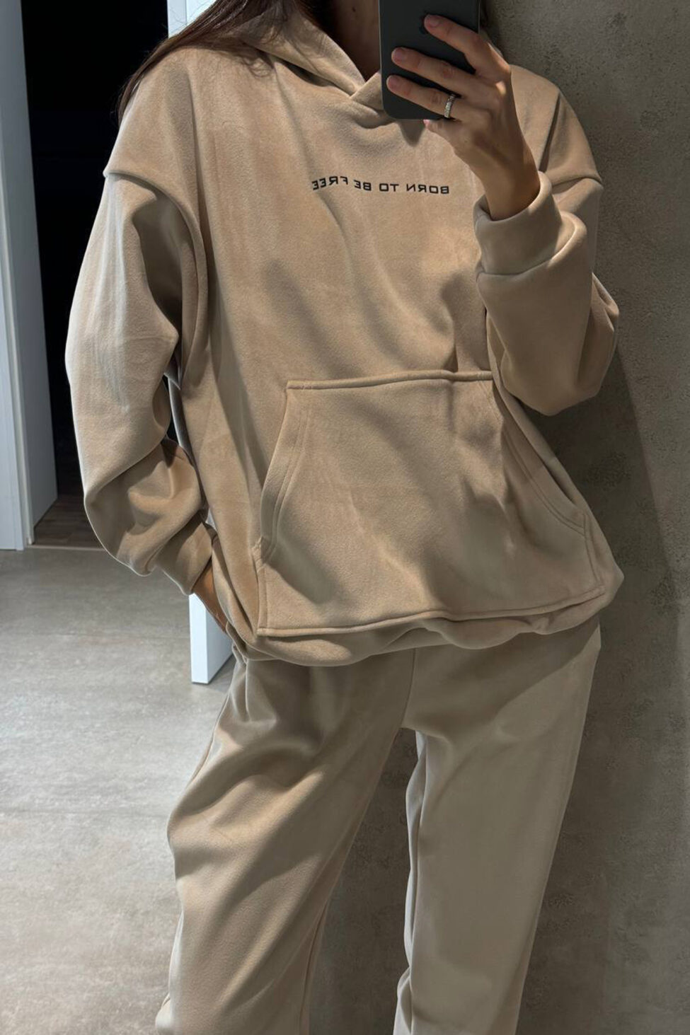 Glow σετ φόρμα μπεζ - Image 3