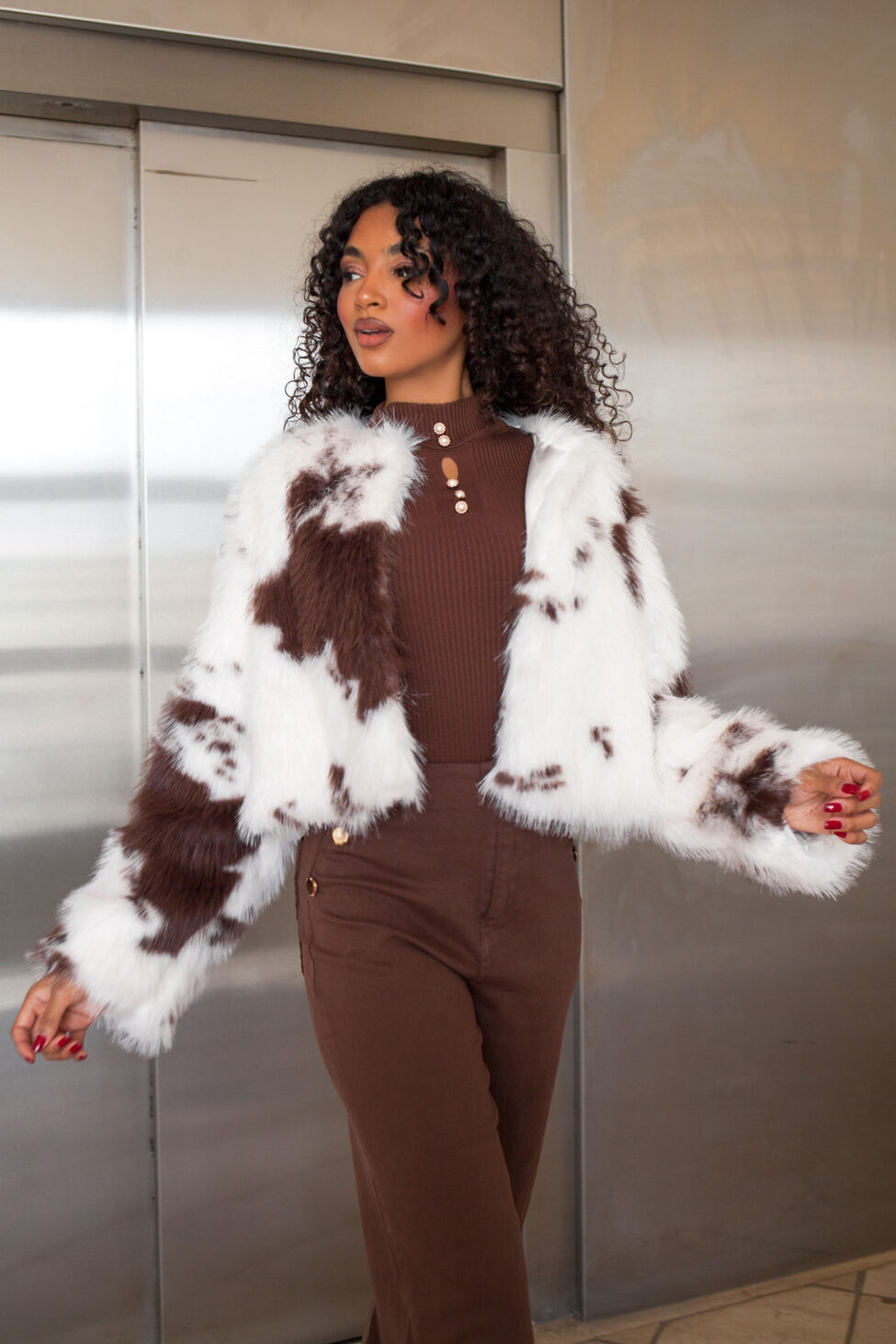 Haris Οικολογική Cow Γούνα καφέ - Image 2