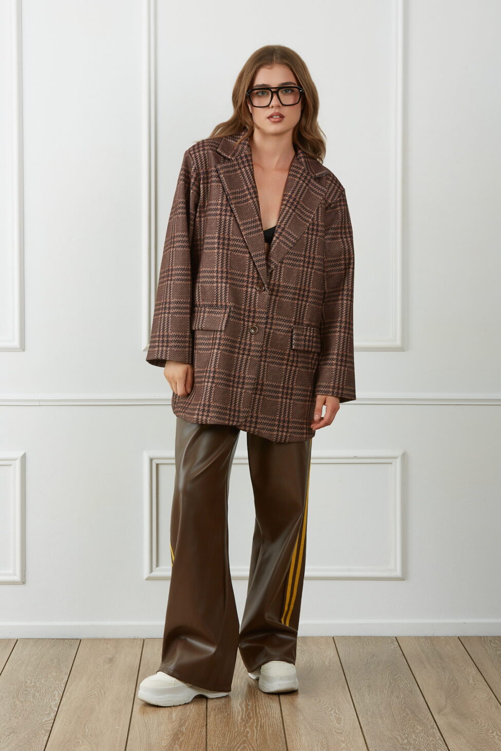 Herbal σακάκι καρό καφέ - Image 2