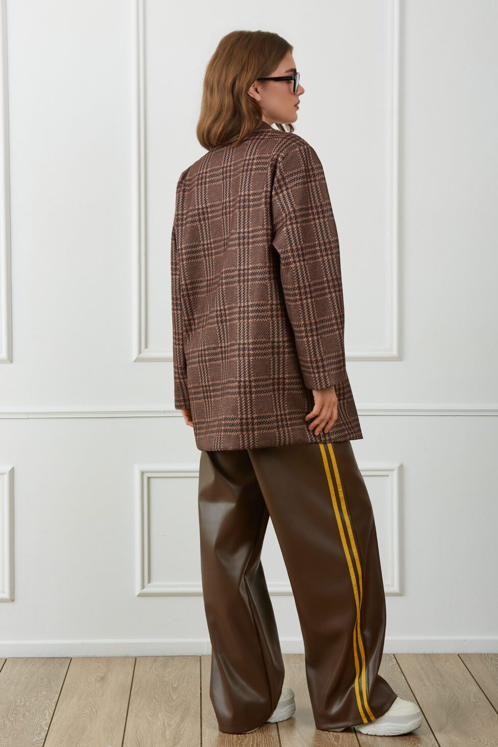 Herbal σακάκι καρό καφέ - Image 3