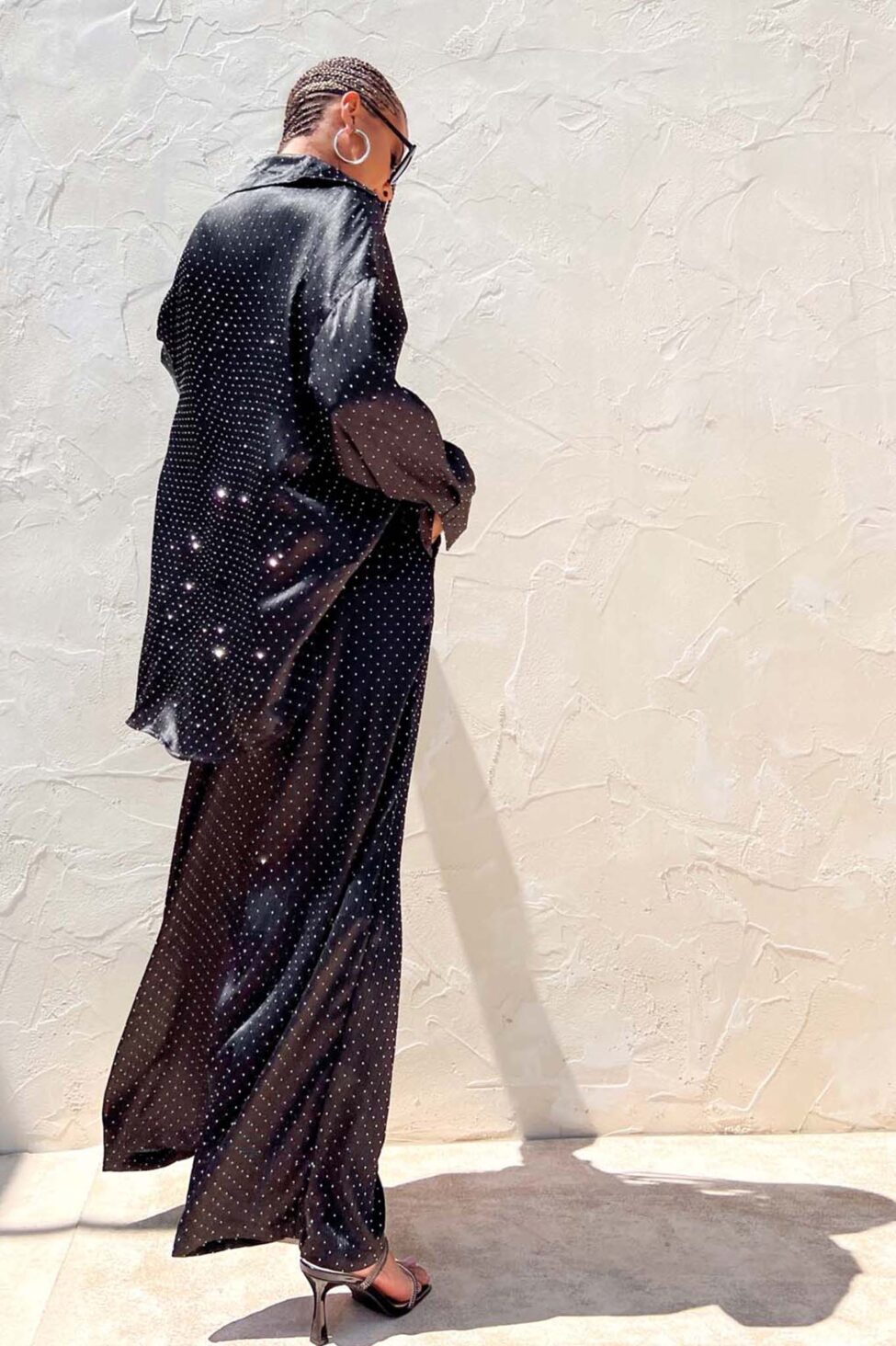 History σετ πουκάμισο-παντελόνα με strass μαύρο - Image 5