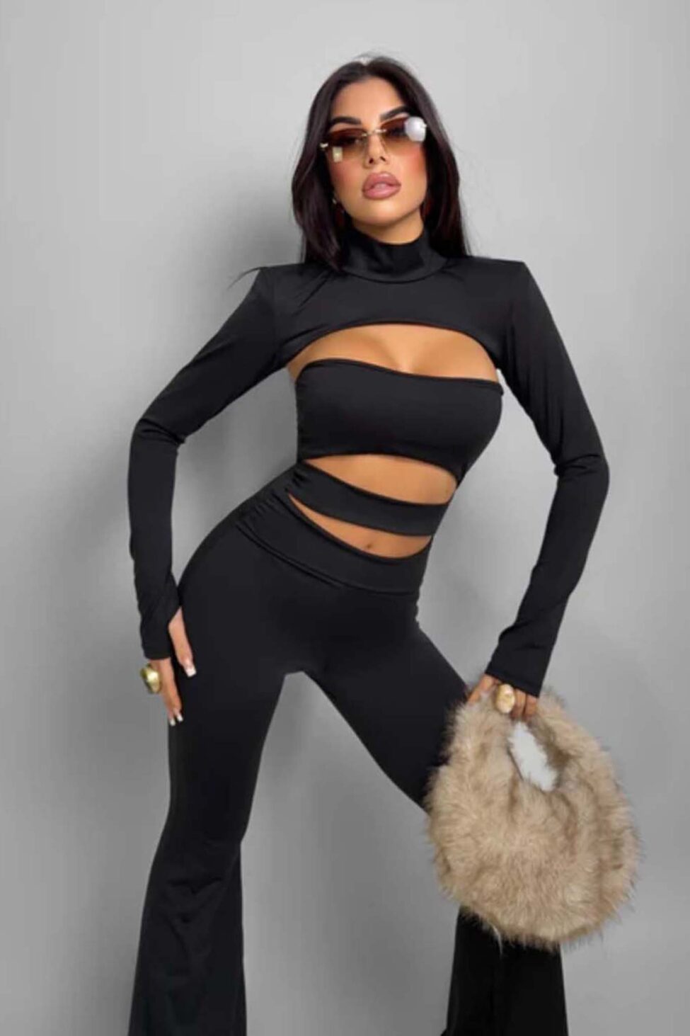 Huaso ολόσωμη φόρμα cut out μαύρο - Image 2