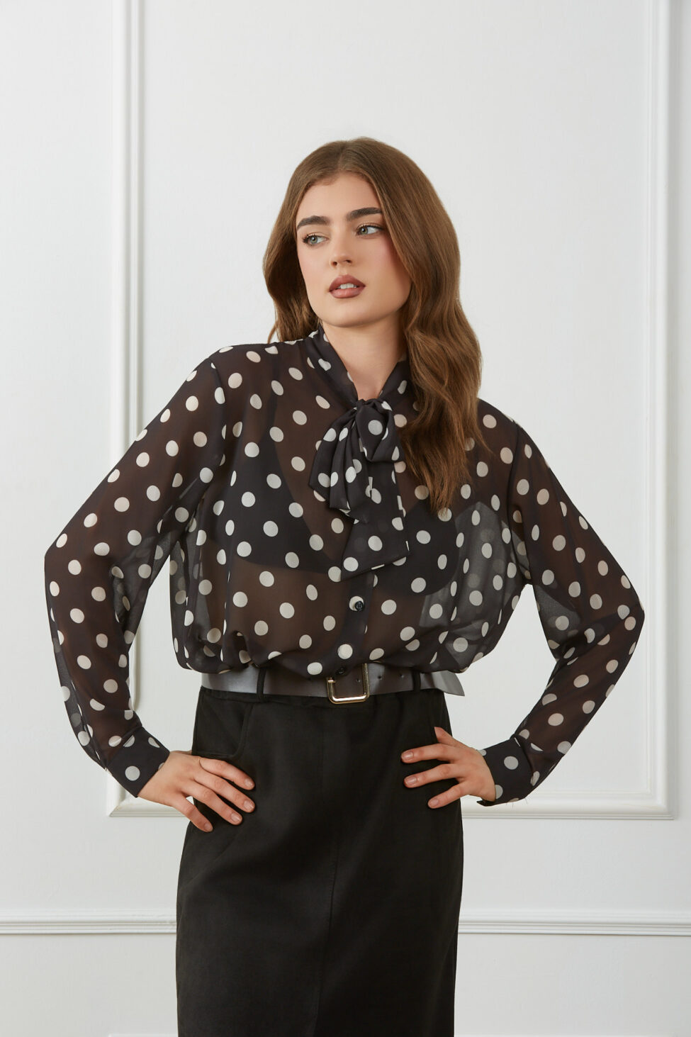 Iralyn Πουκάμισο Πουά μαύρο - Image 2