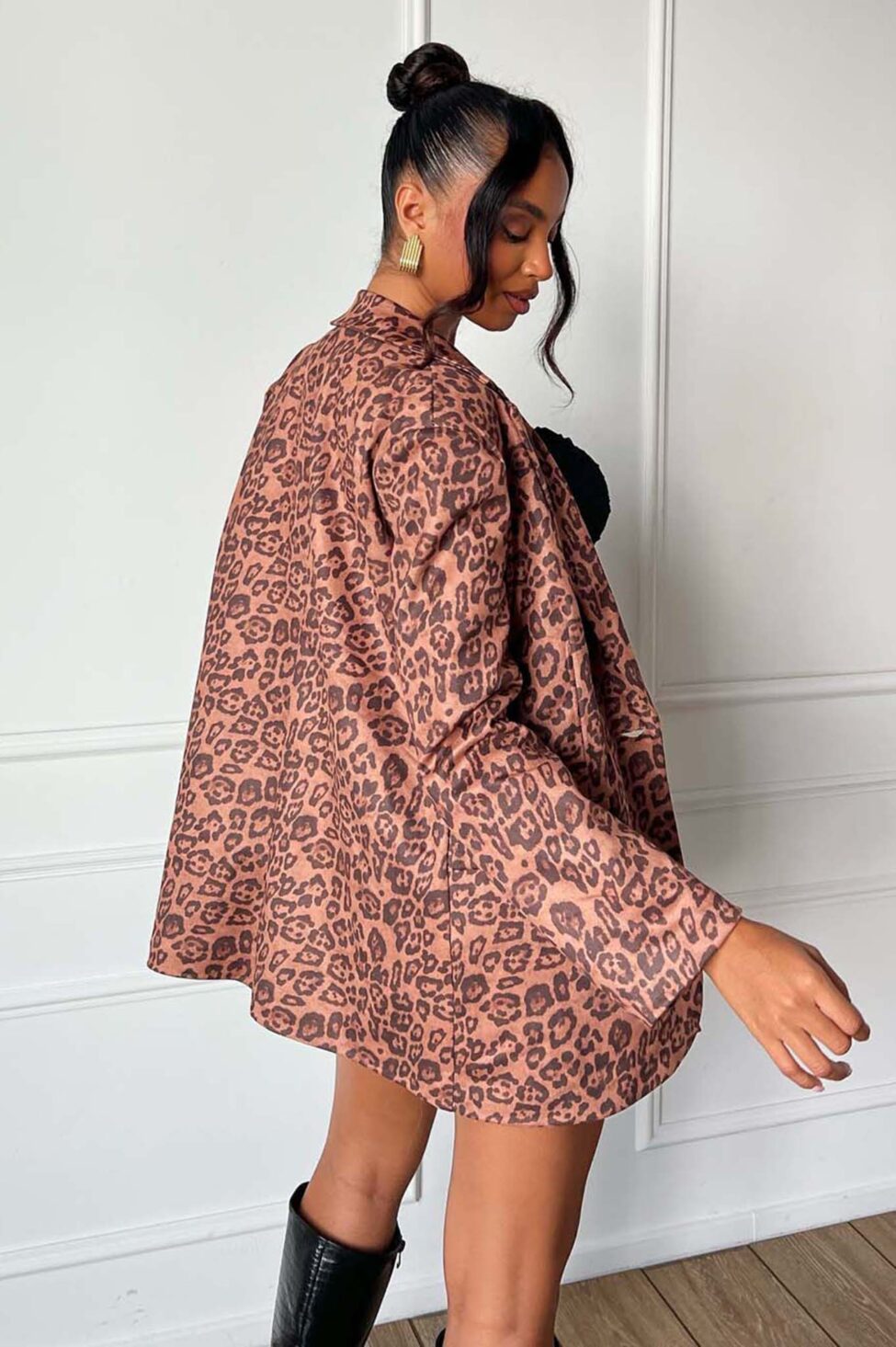 Jalapeno σετ σακάκι σορτς animal print - Image 5