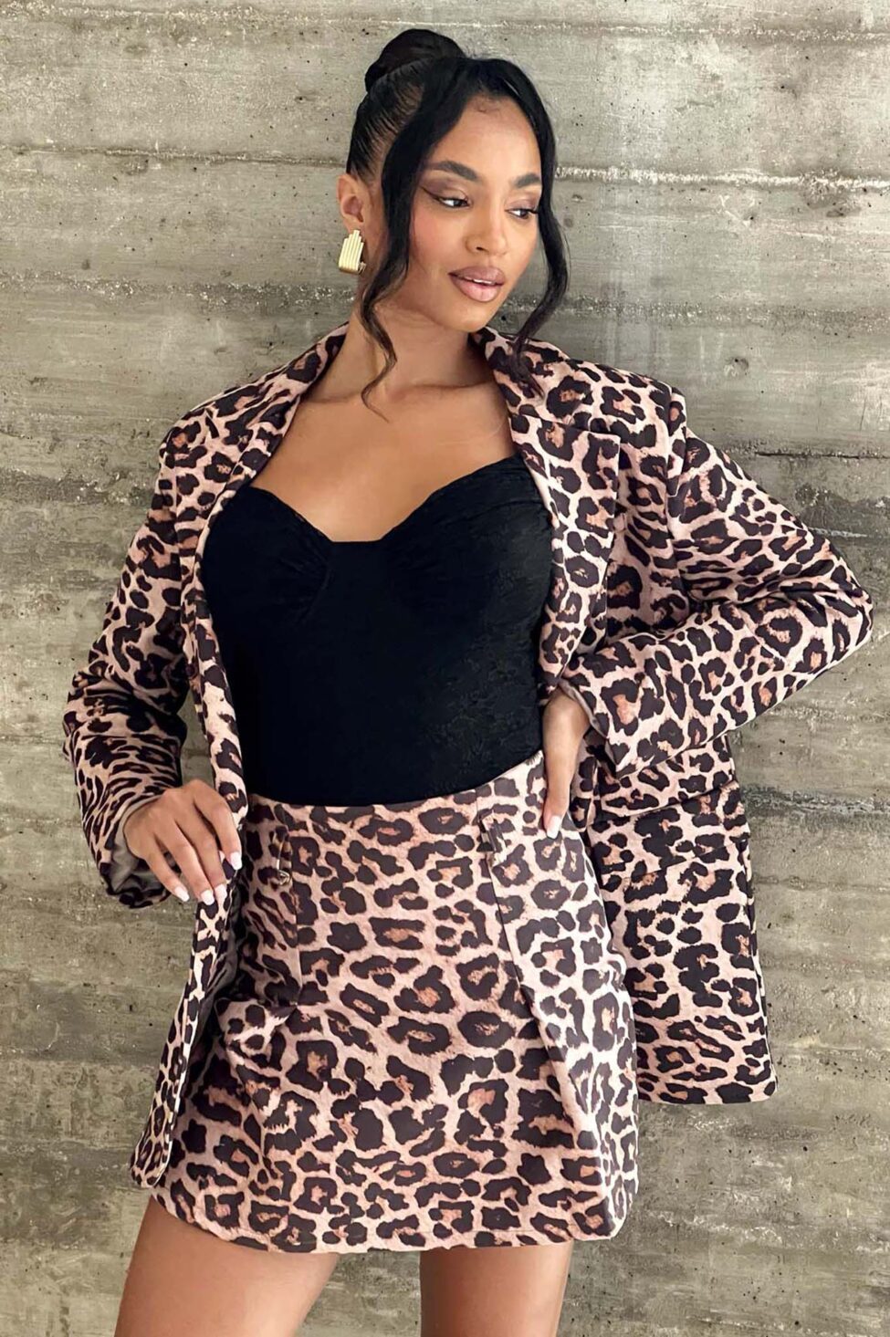 Jalapeno σετ σακάκι σορτς λεοπάρ - Image 7