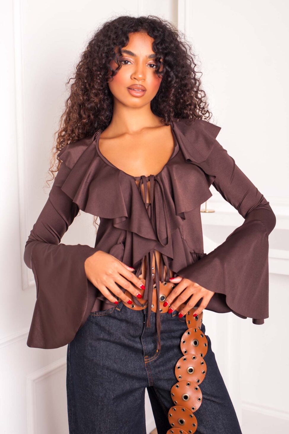 Joan μπλούζα καφέ - Image 2