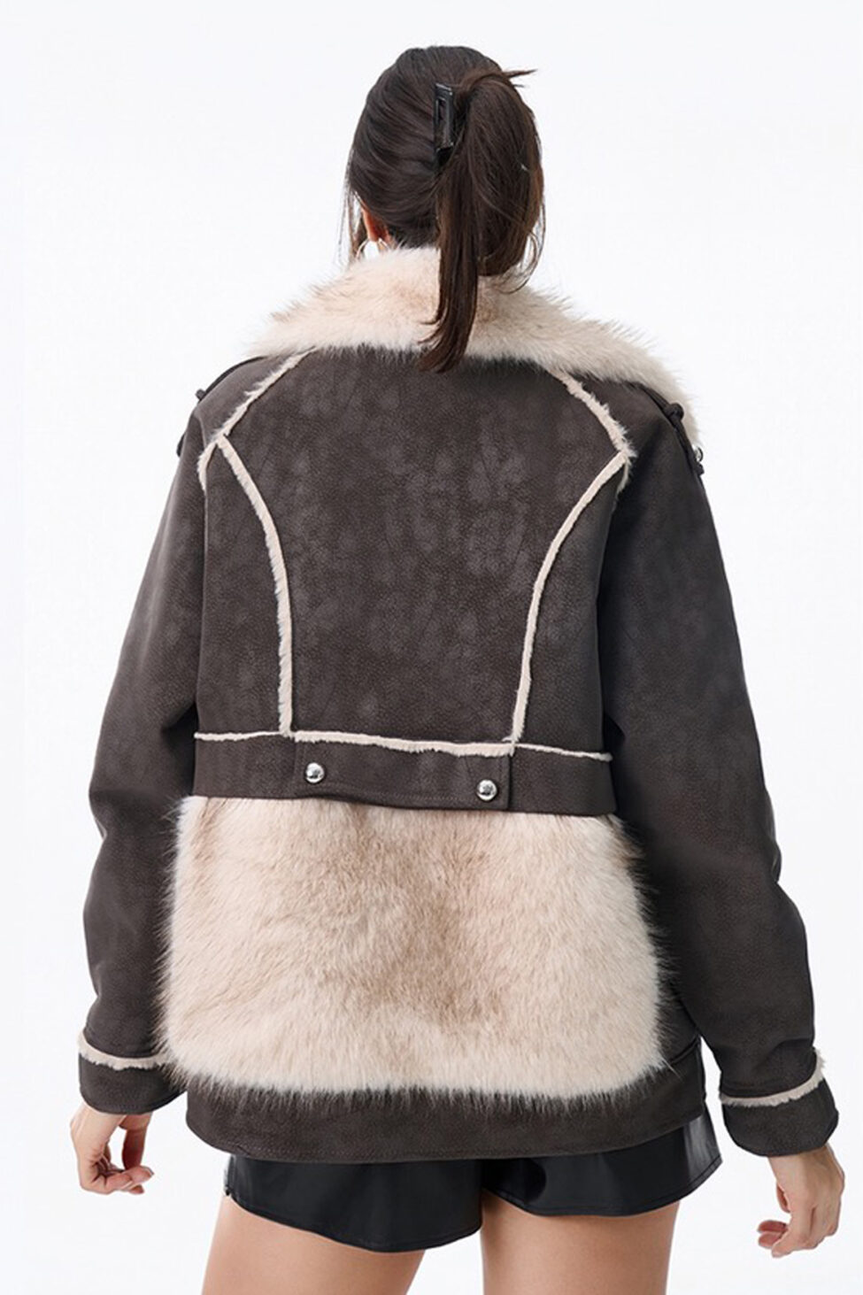 Kolumbar Πανωφόρι Με Γούνα καφέ - Image 2