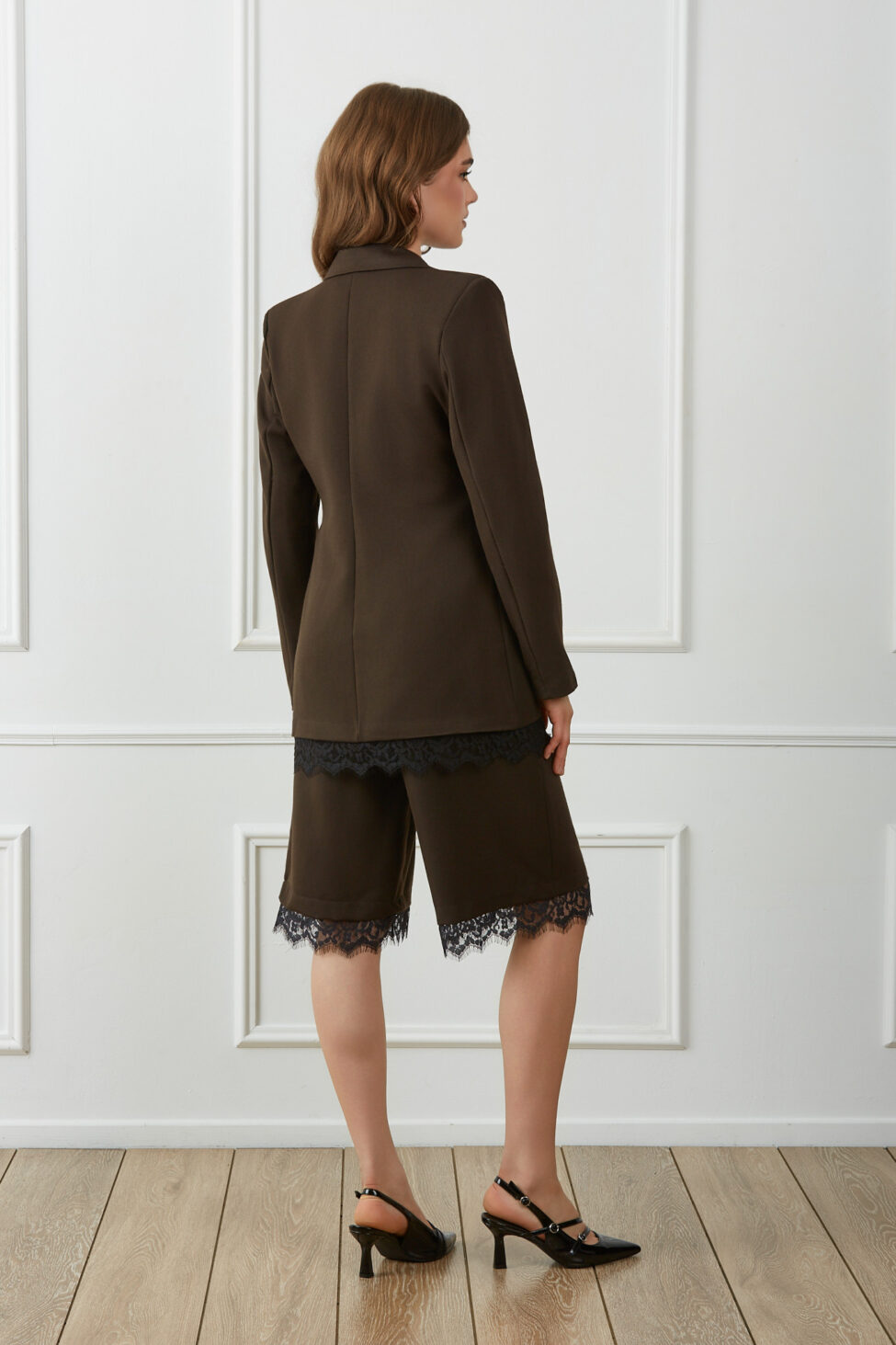 Lacelle Σετ Σακάκι Βερμούδα καφέ - Image 4