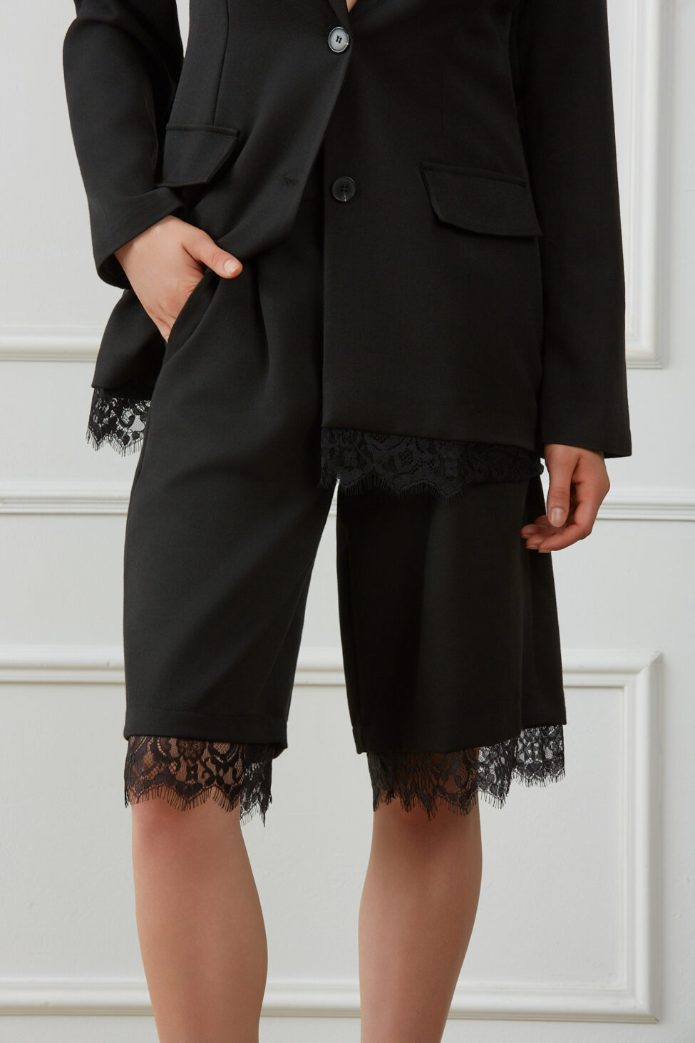 Lacelle Σετ Σακάκι Βερμούδα μαύρο - Image 3
