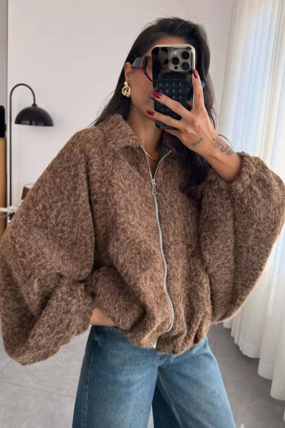 Lisianthus ζακέτα καφέ - Image 2