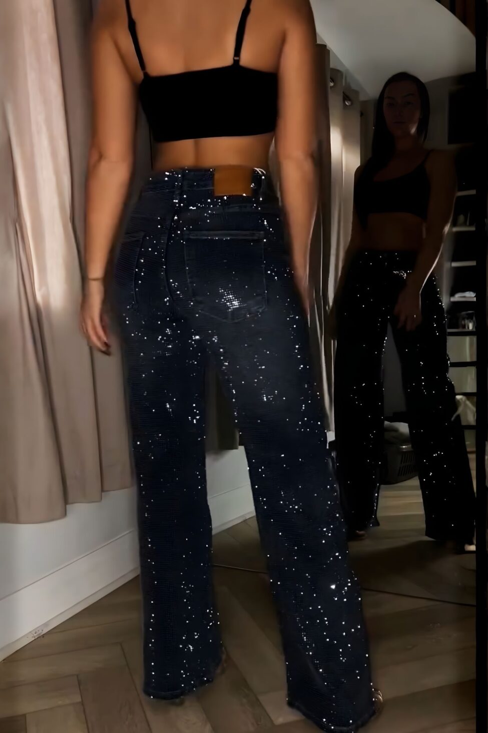 Lissandra τζιν με strass μαύρο - Image 3