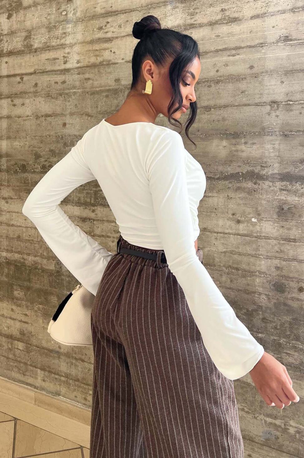 Loukia Μακρυμάνικη Μπλούζα λευκό - Image 2