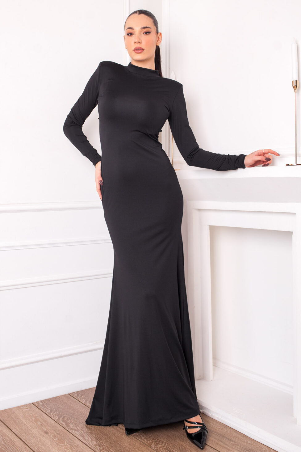 Lumerie Φόρεμα Μάξι Ελαστικό μαύρο - Image 3