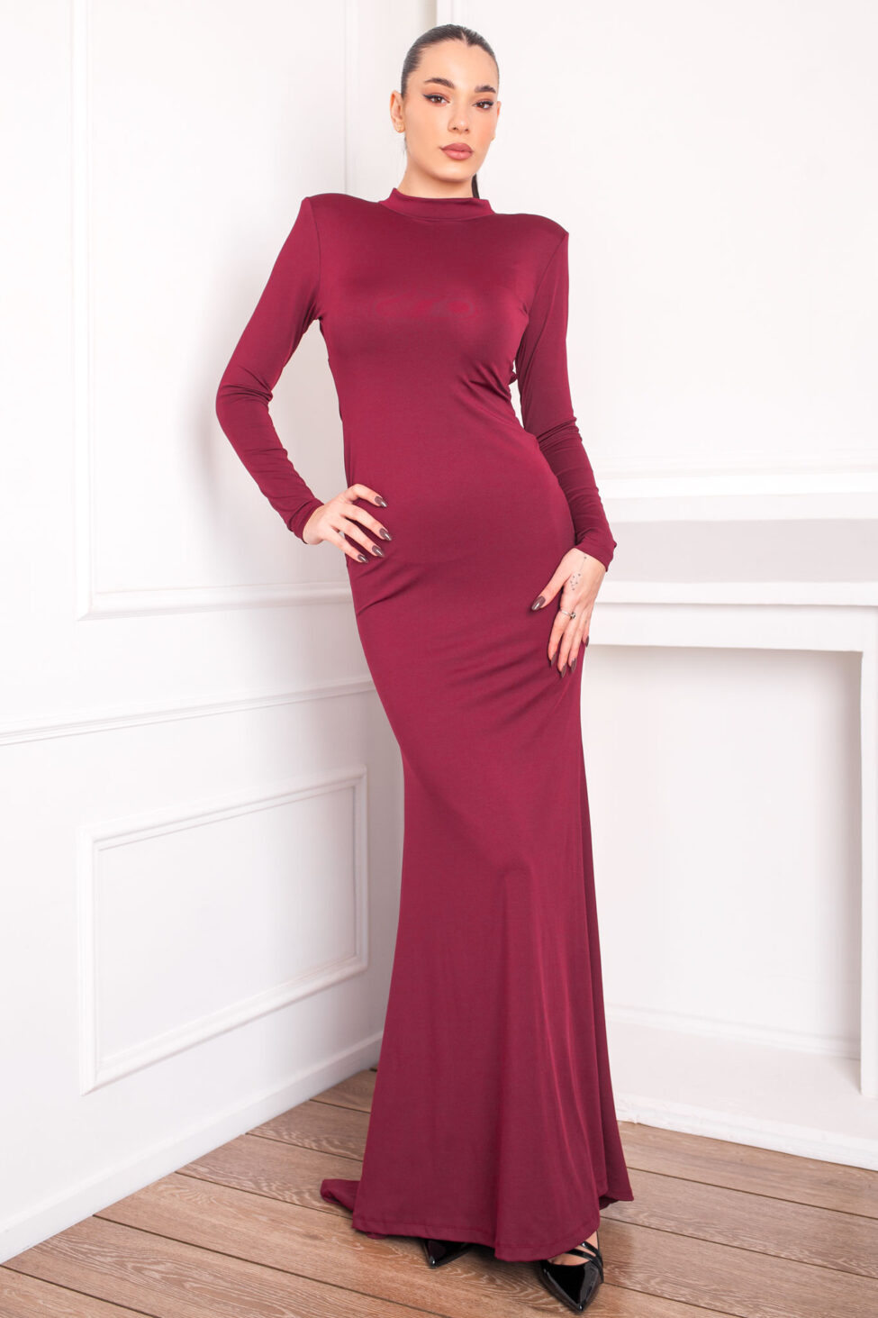 Lumerie Φόρεμα Μάξι Ελαστικό μπορντό - Image 3