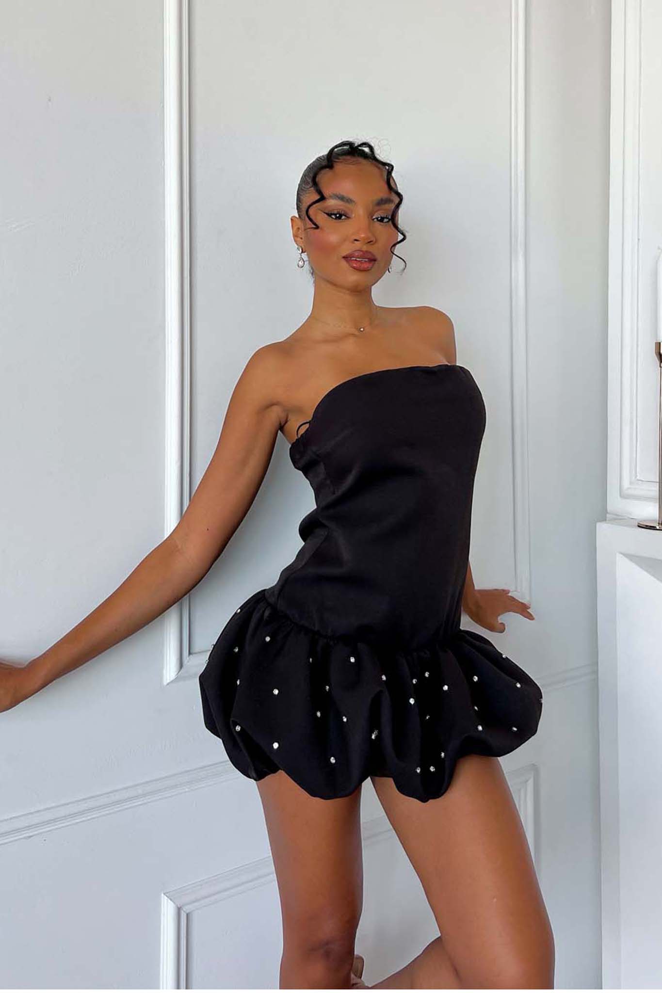 Madame Mini Φόρεμα Με Στρας. καφέ Madame Mini Φόρεμα Με Στρας. καφέ - Image 1