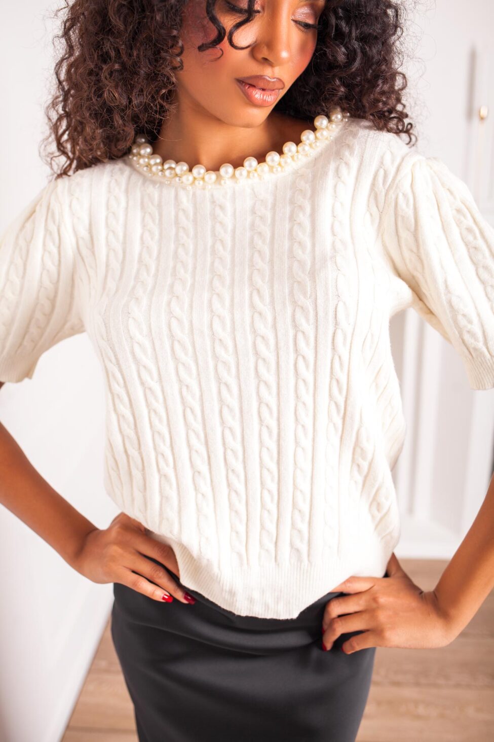 Margarita Πλεκτή Μπλούζα εκρού - Image 2