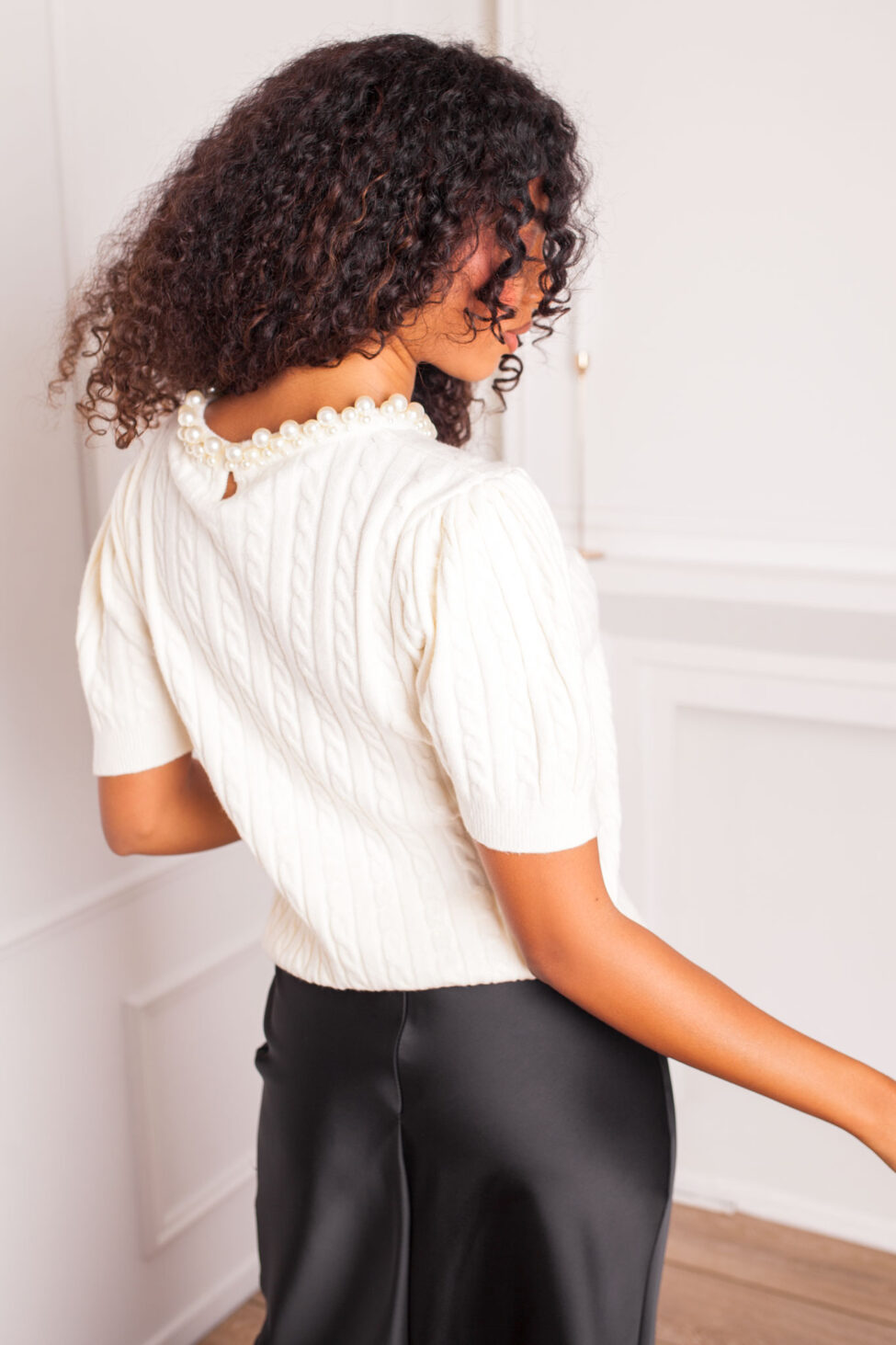 Margarita Πλεκτή Μπλούζα εκρού - Image 3