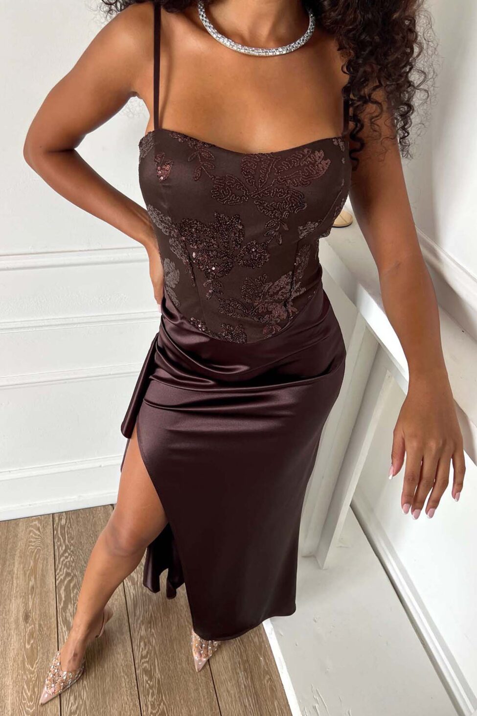 Marisa μάξι φόρεμα καφέ - Image 2