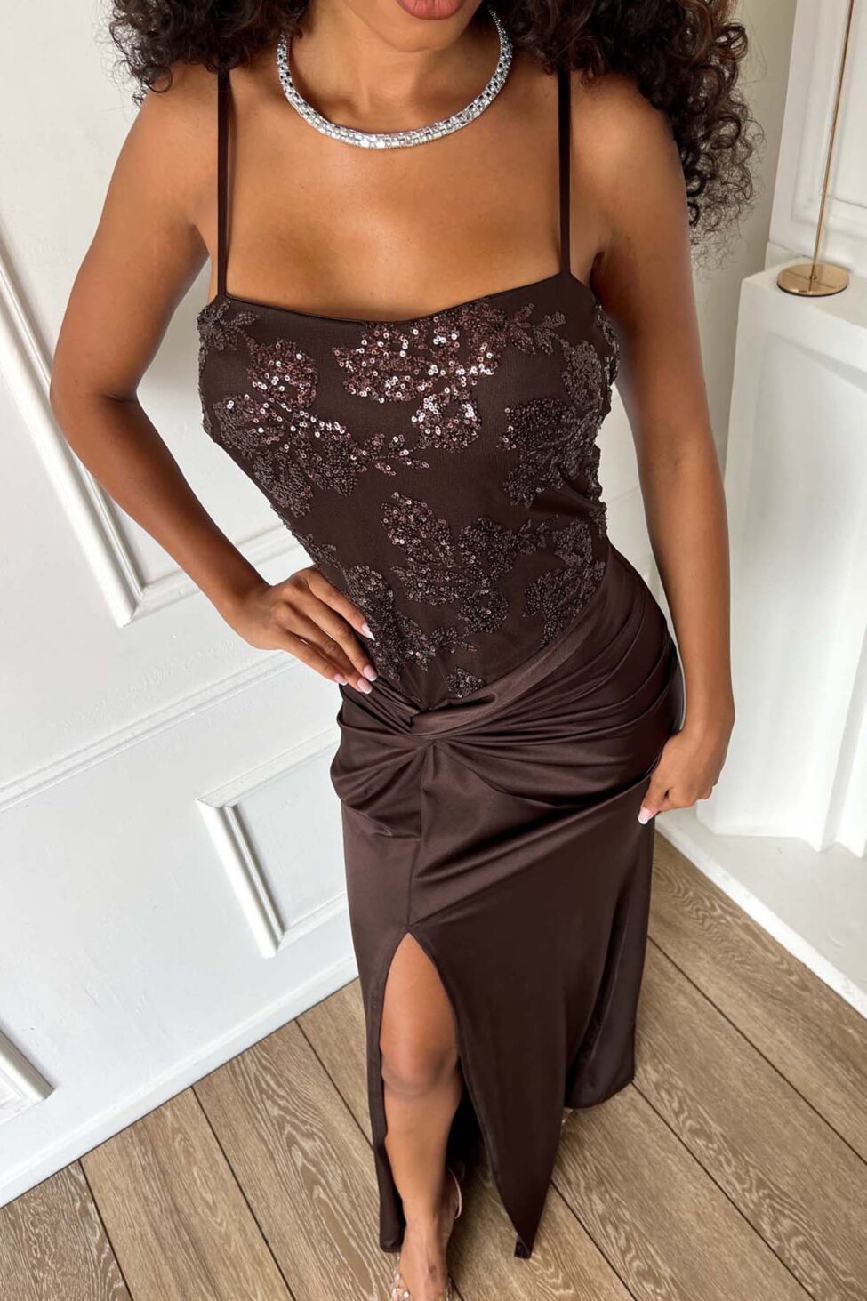 Marisa μάξι φόρεμα καφέ - Image 6