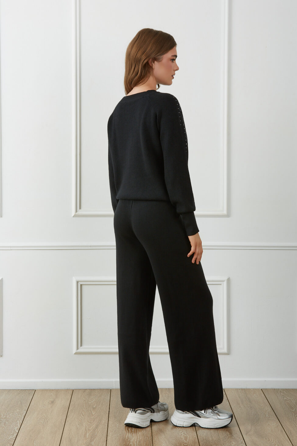 Melira Σετ Πλεκτή Φόρμα Με Στρας μαύρο - Image 4