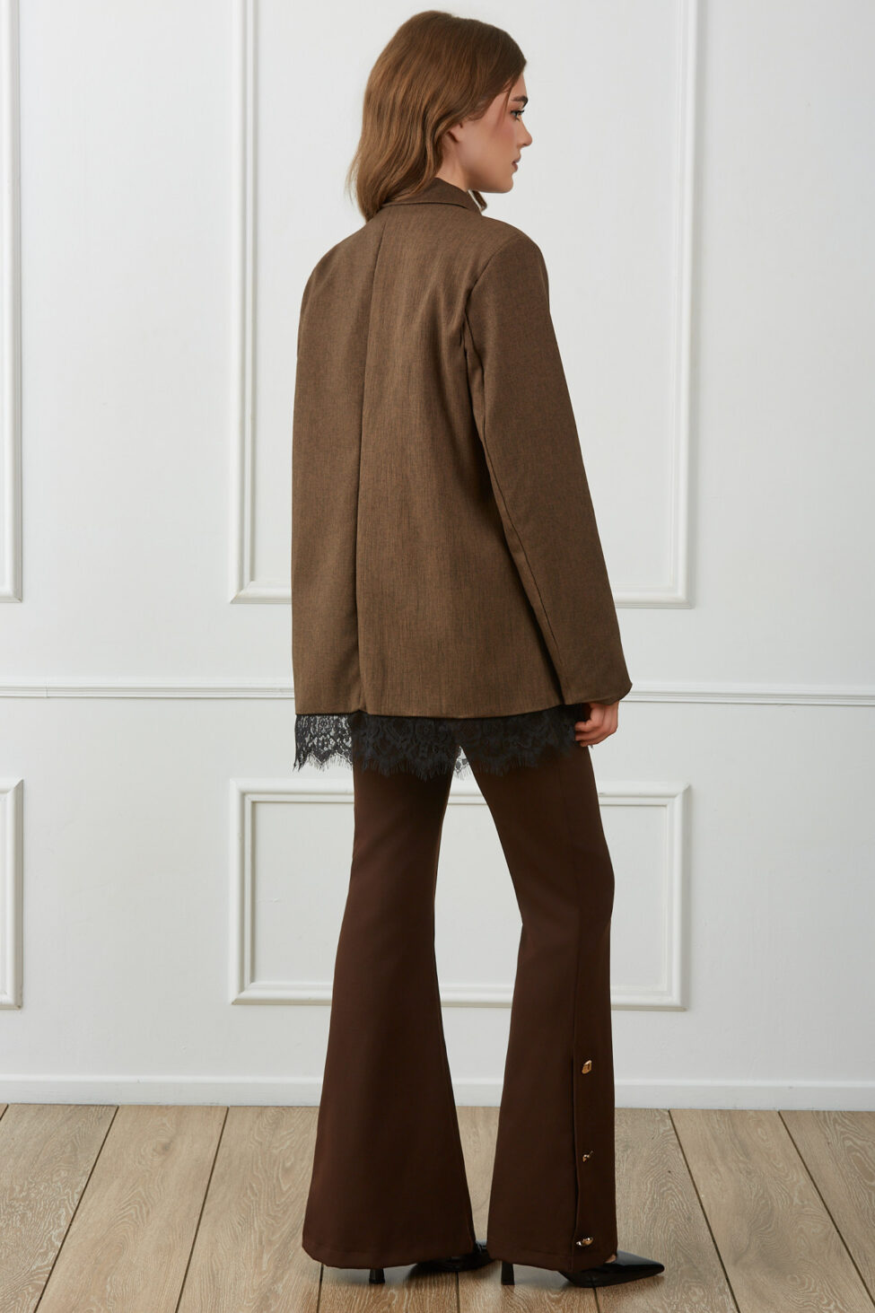 Nulla Σακάκι Με Δαντέλα καφέ - Image 3