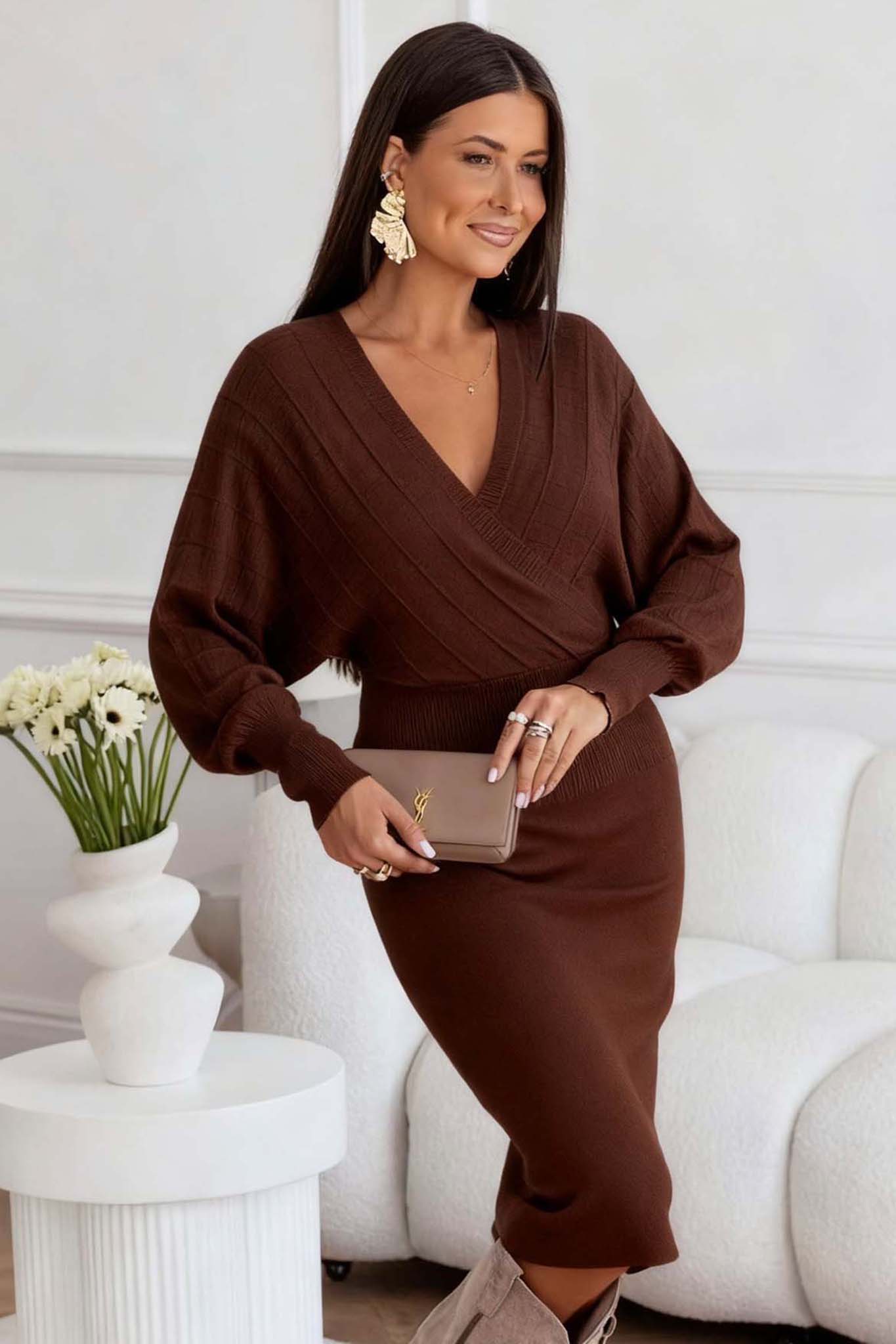 Phose Midi Φόρεμα καφέ Phose Midi Φόρεμα καφέ - Image 1