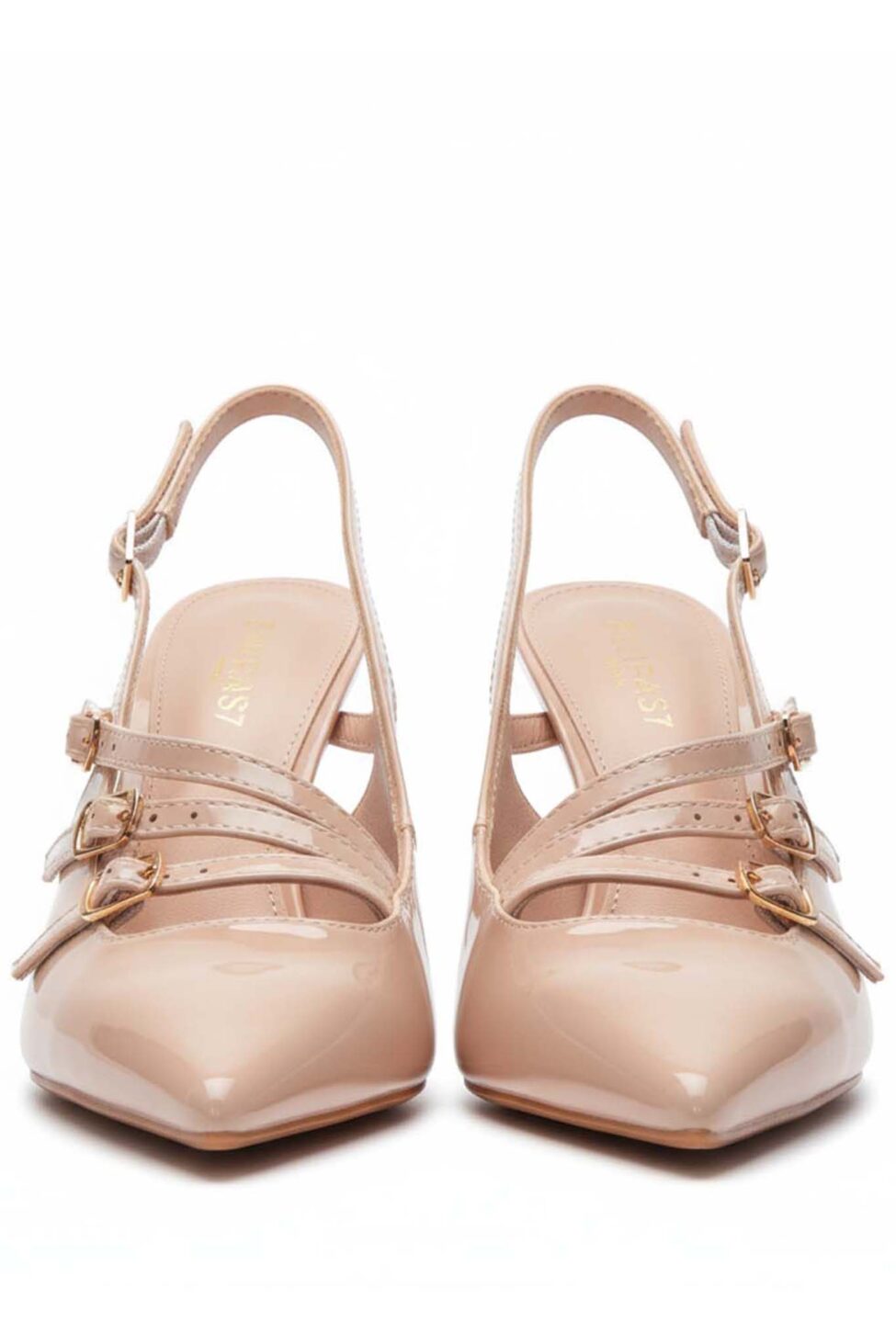 Pnoe Γόβες Λουστρίνι μπεζ - Image 3