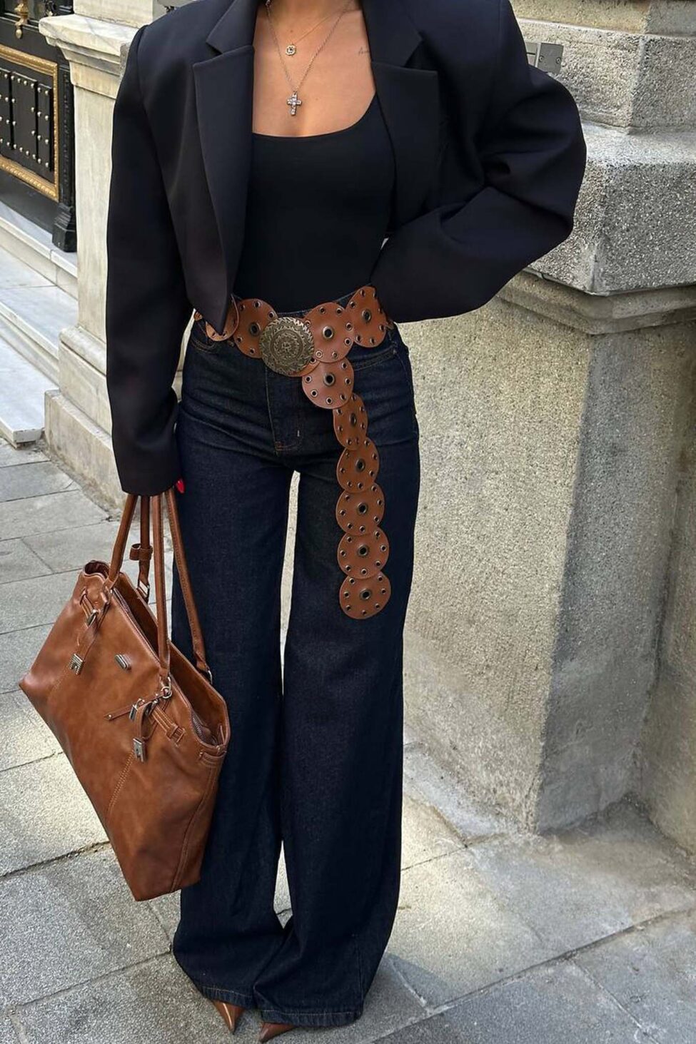 Pocahontas τζιν παντελόνι με ζώνη μπλε σκούρο - Image 3