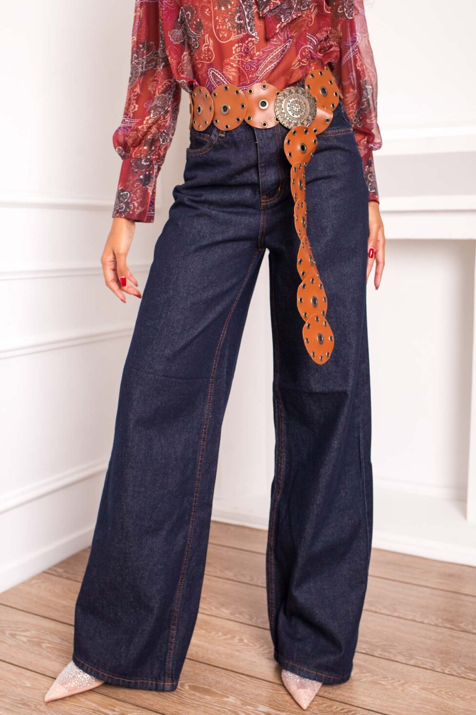 Pocahontas τζιν παντελόνι με ζώνη μπλε σκούρο - Image 6