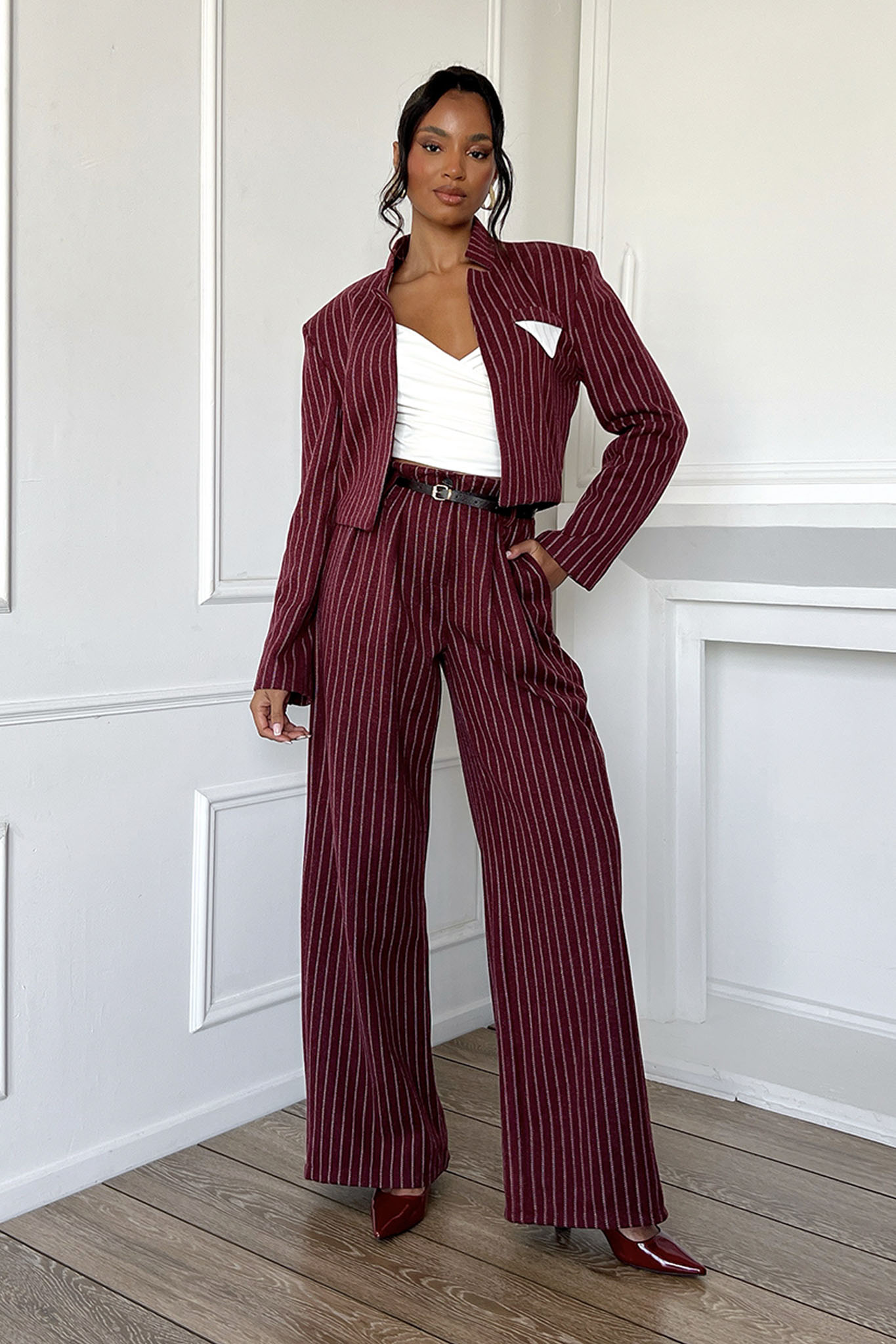 Quell Σετ Σακάκι Παντελόνι μπορντό Quell Σετ Σακάκι Παντελόνι μπορντό - Image 1