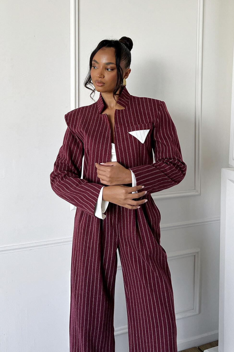 Quell Σετ Σακάκι Παντελόνι μπορντό - Image 4