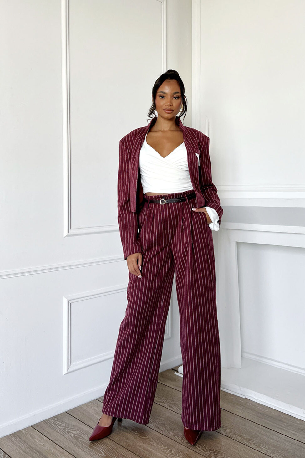 Quell Σετ Σακάκι Παντελόνι μπορντό - Image 5