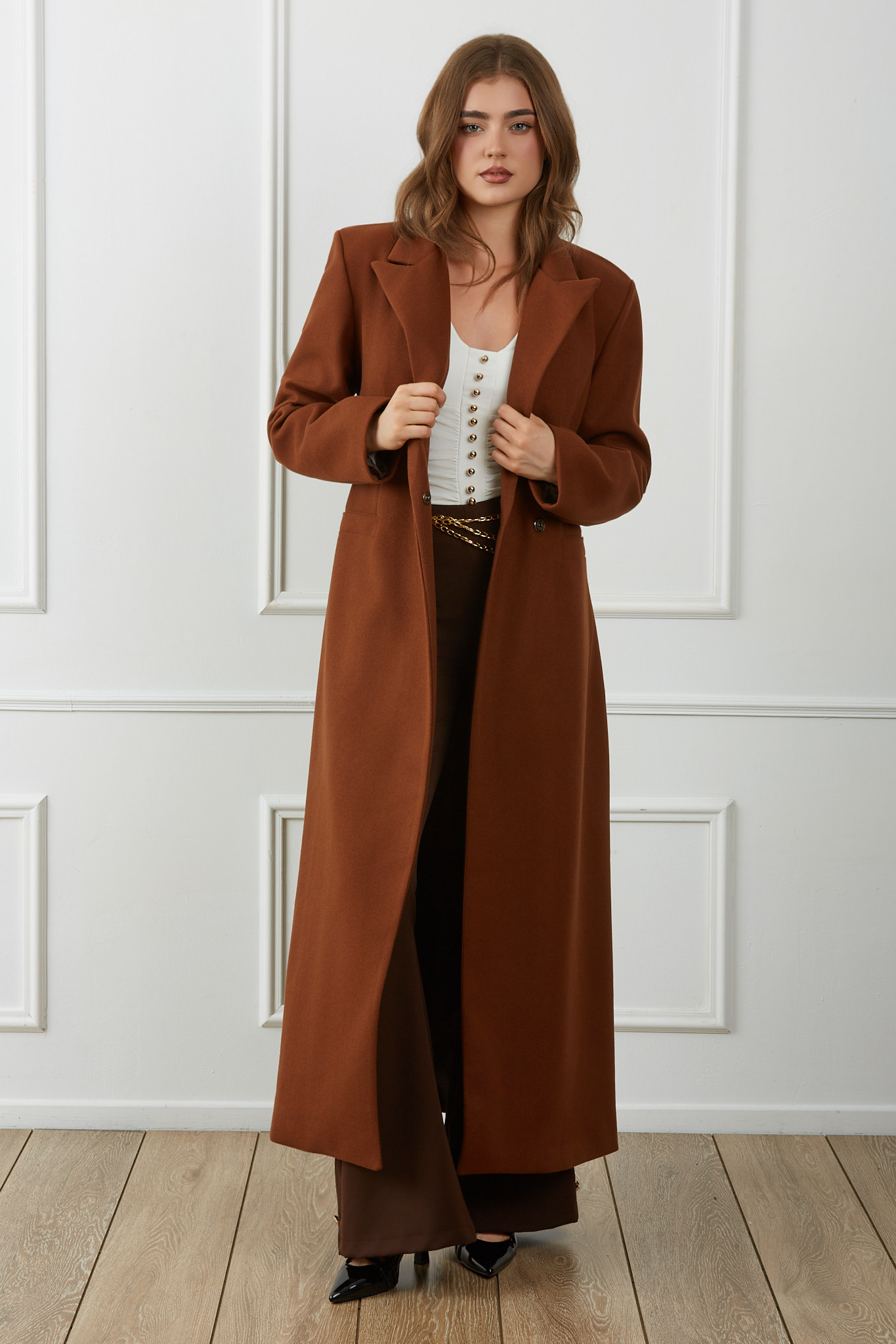 River μακρύ παλτό κάμελ River μακρύ παλτό κάμελ - Image 1