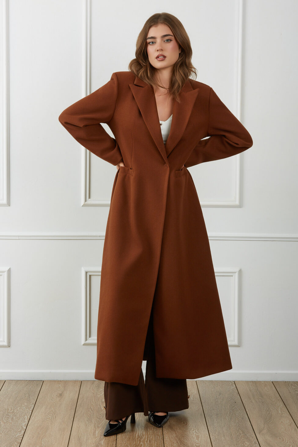 River μακρύ παλτό κάμελ - Image 3