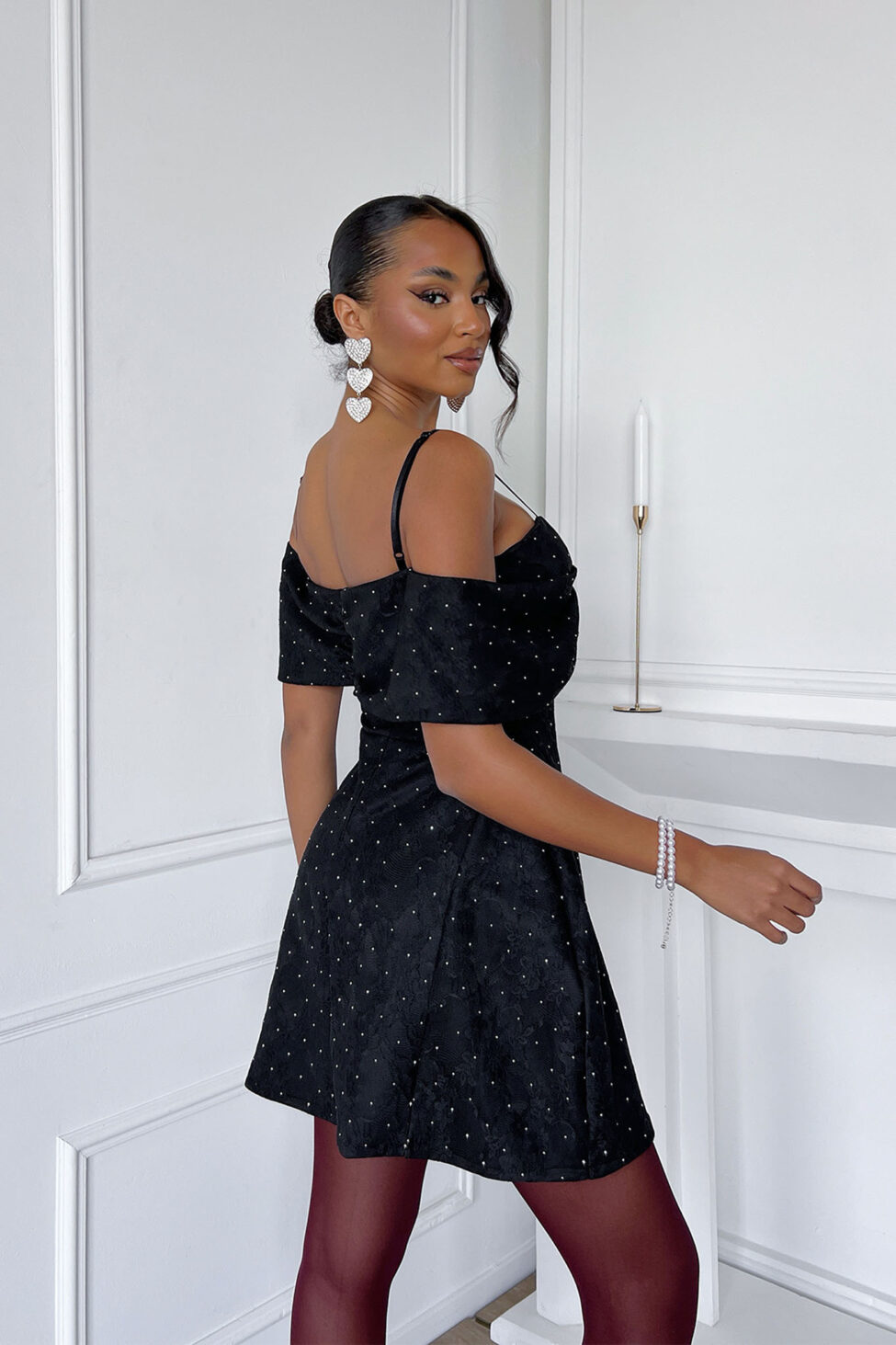 Santa Mini Φόρεμα Με Φιόγκο μαύρο - Image 3