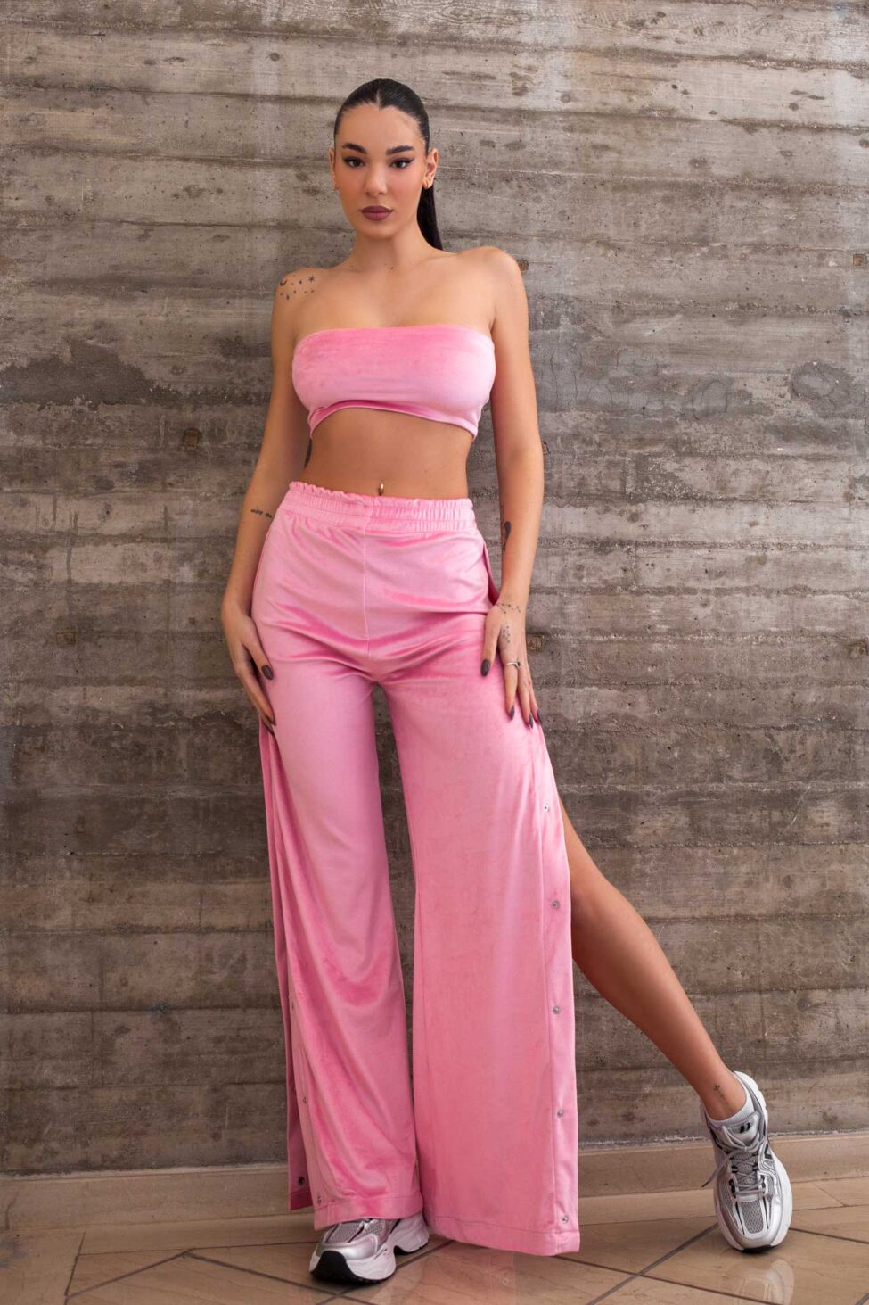 Second σετ ζακέτα τοπ παντελόνι ροζ - Image 6