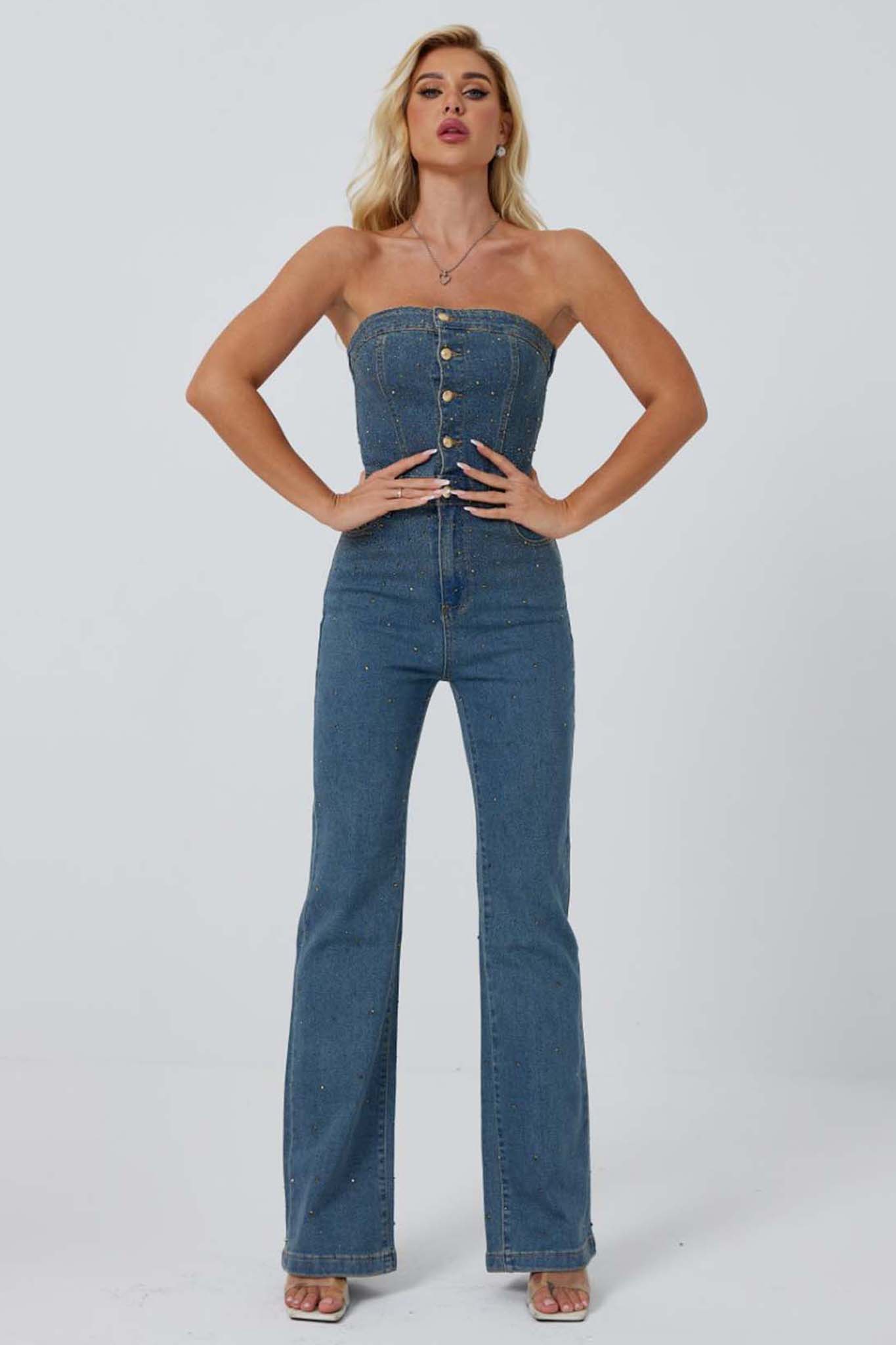 Shynella Ολόσωμη Jean Φόρμα μπλε Shynella Ολόσωμη Jean Φόρμα μπλε - Image 1