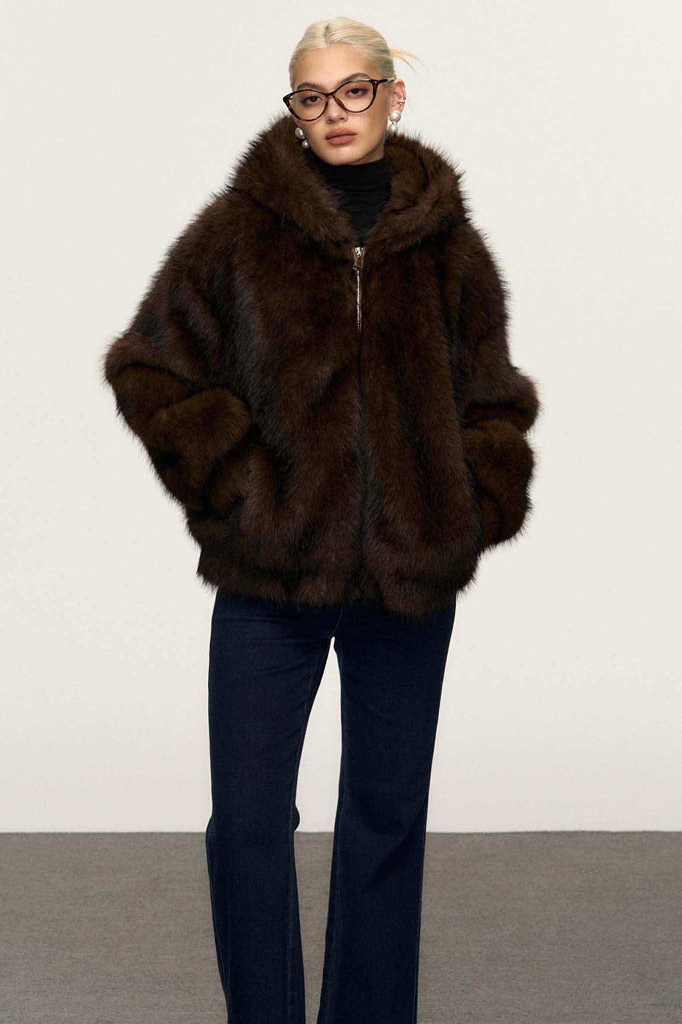 Sibelle Κοντή Οικολογική Γούνα καφέ Sibelle Κοντή Οικολογική Γούνα καφέ - Image 1