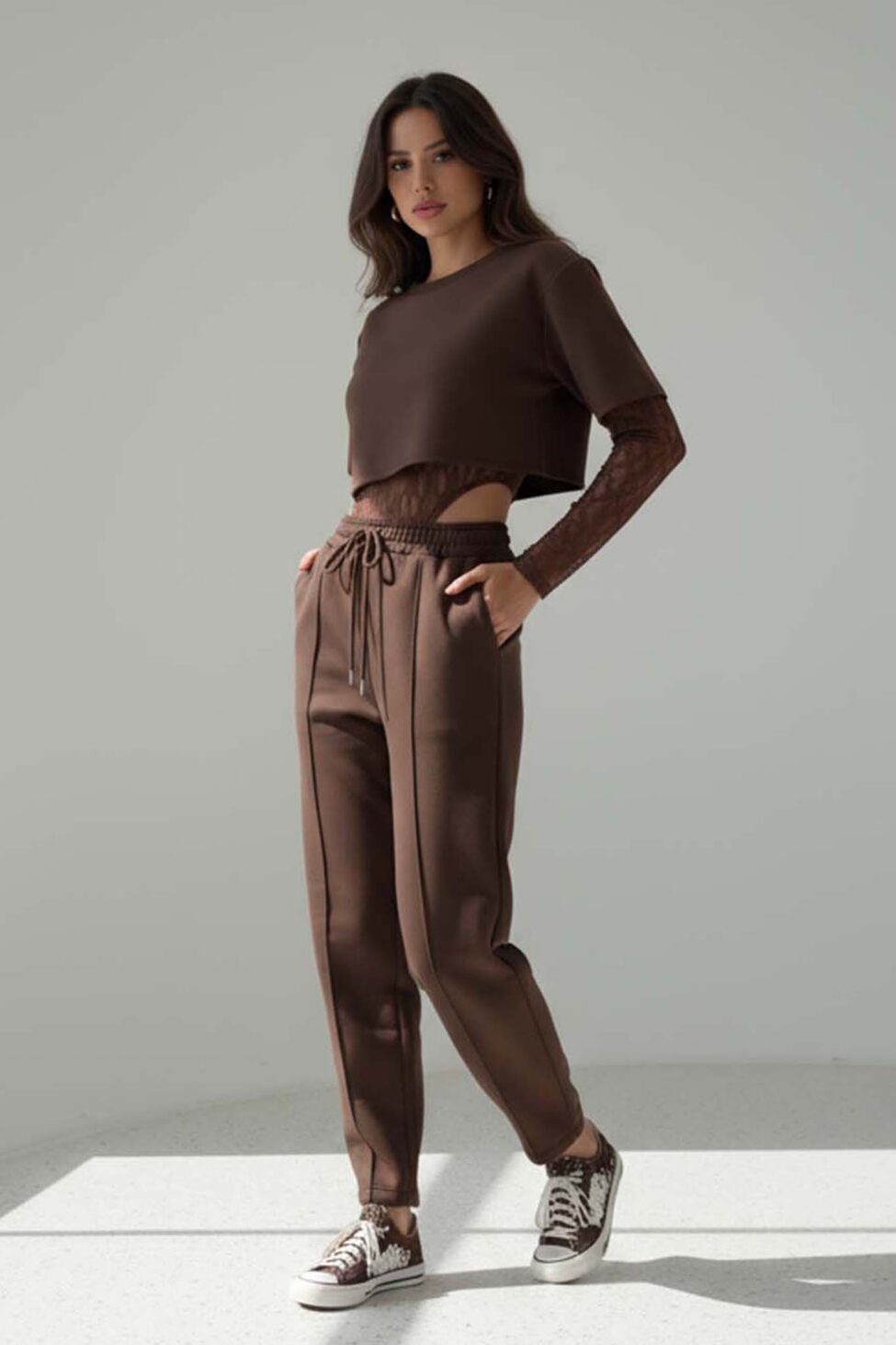 Silen Σετ Φούτερ Φόρμα καφέ - Image 2